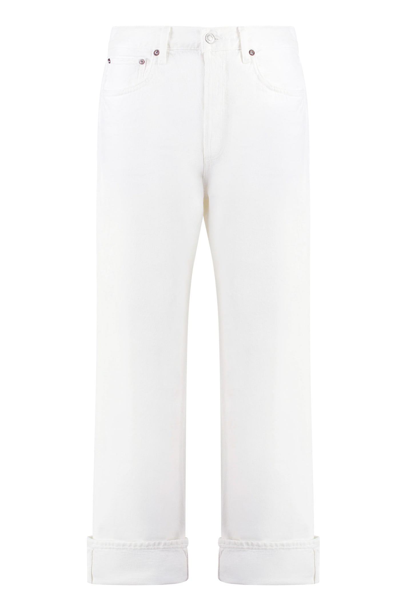 Shop Agolde Fran Straight Leg Jeans In White