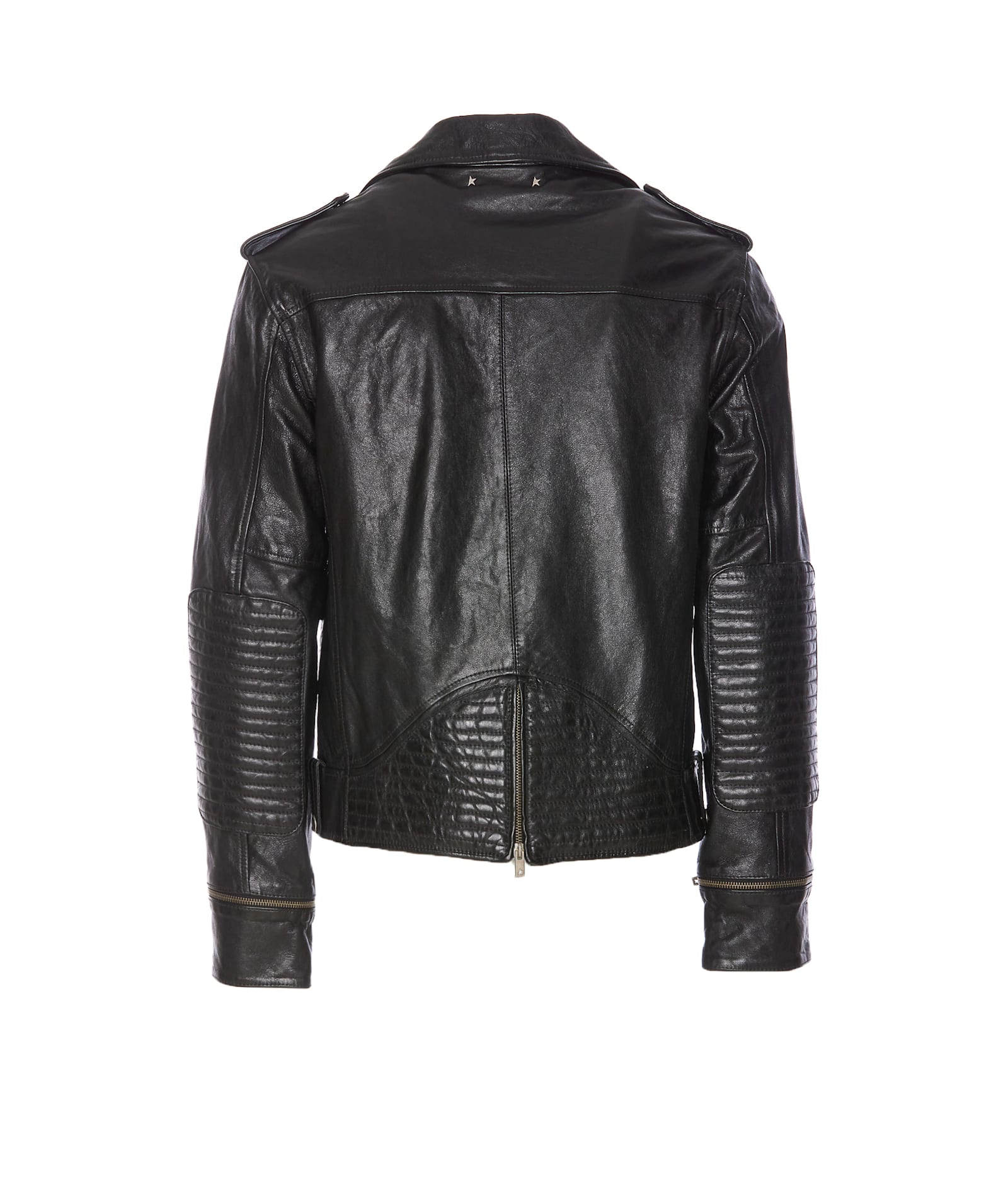 Shop Golden Goose Leather Jacket In Black