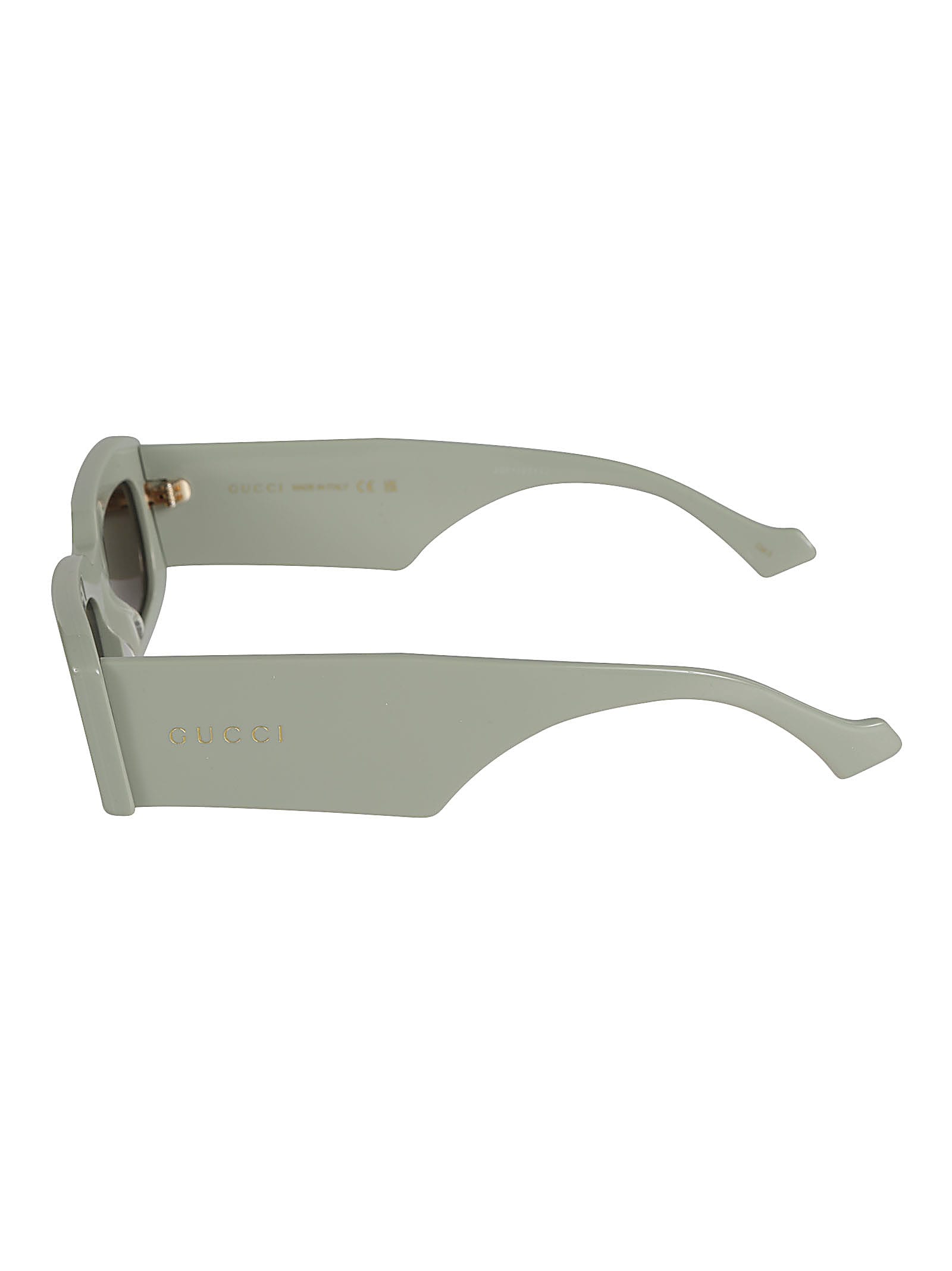 Shop Gucci Rectangle Thick Sunglasses In Green