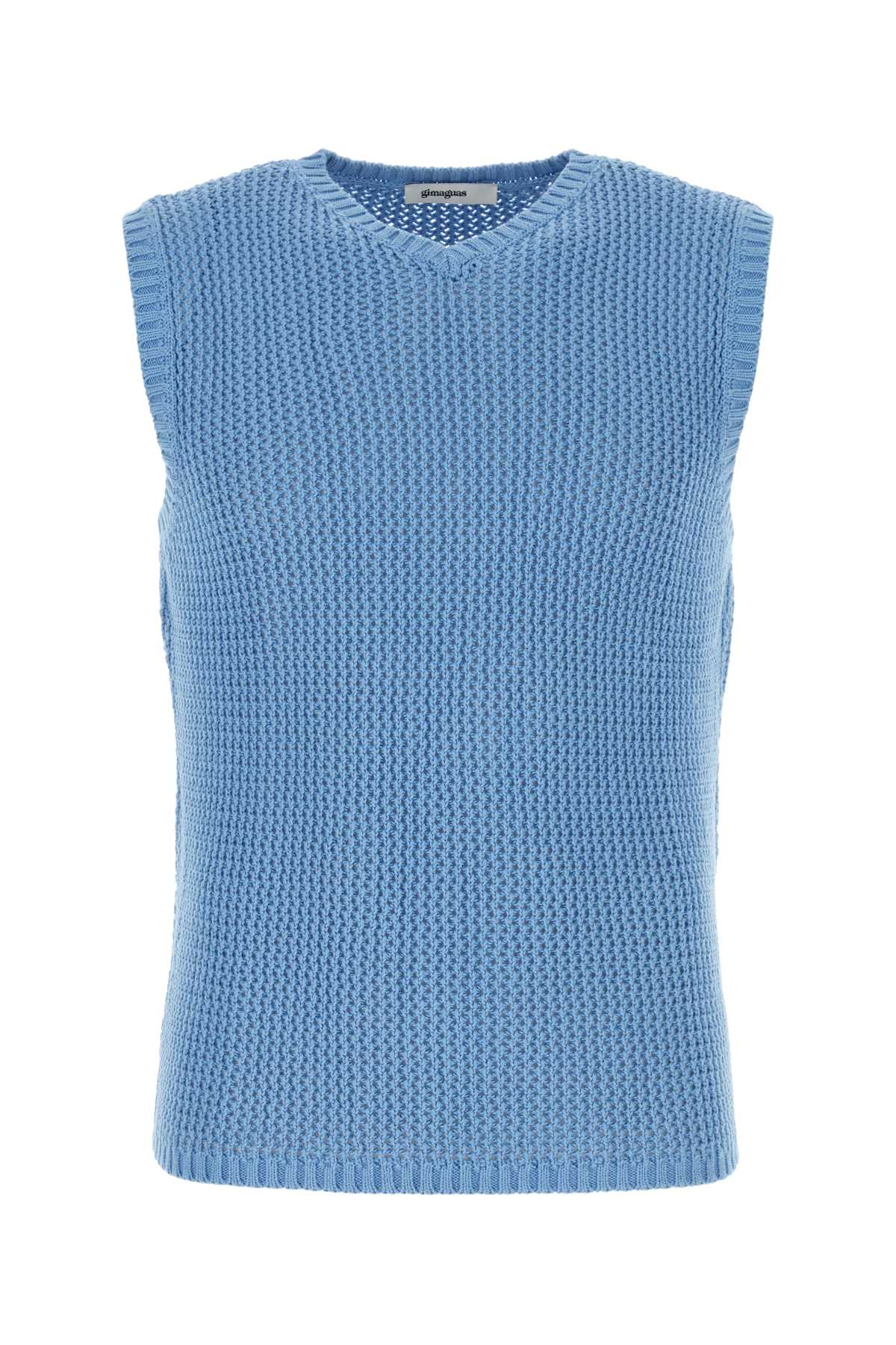 Shop Gimaguas Cerulean Blue Cotton Bridget Vest