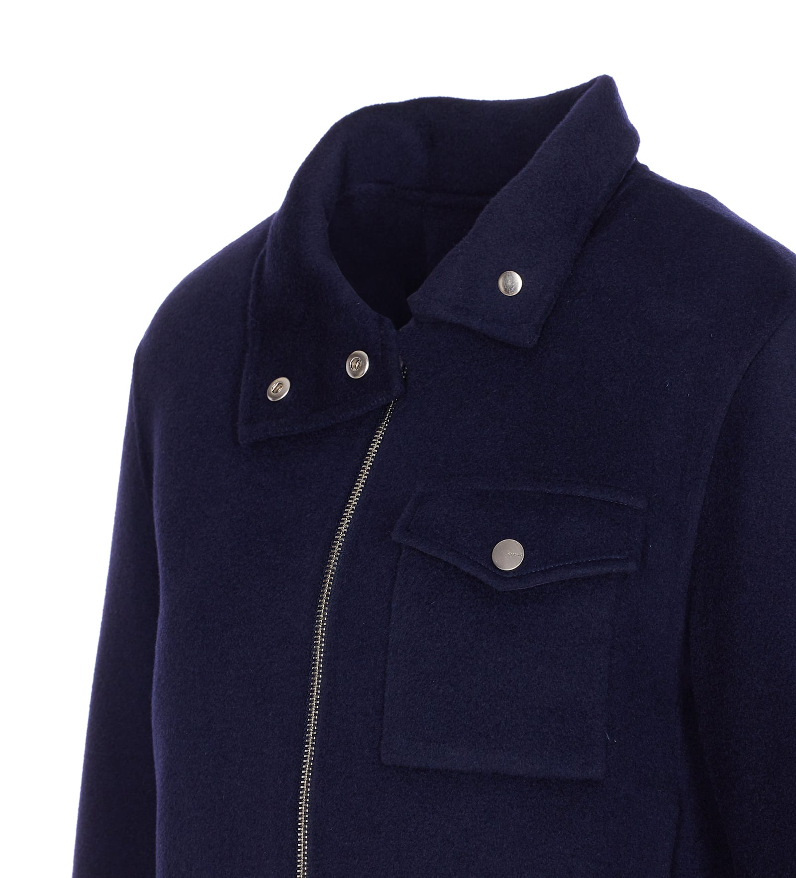 Pinko High Collar Long Sleeve Casual Jacket In Blue