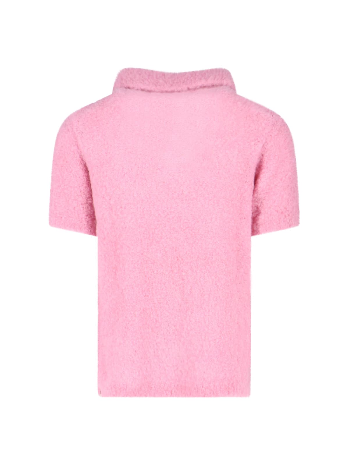 Erl Gender Inclusive Alpaca Blend Polo Sweater In Pink
