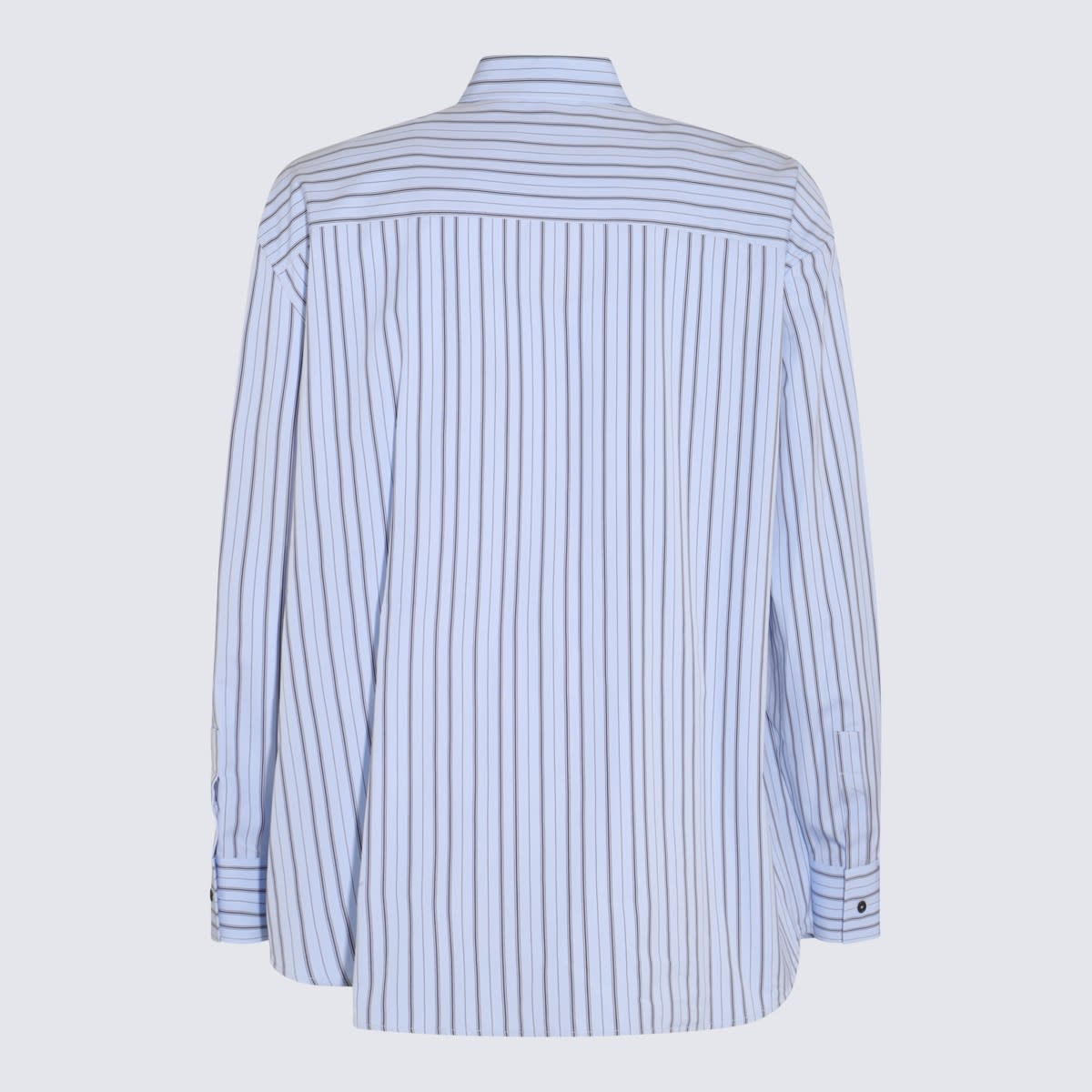 Shop Off-white Navy Cotton Stripe Shirt In Blue