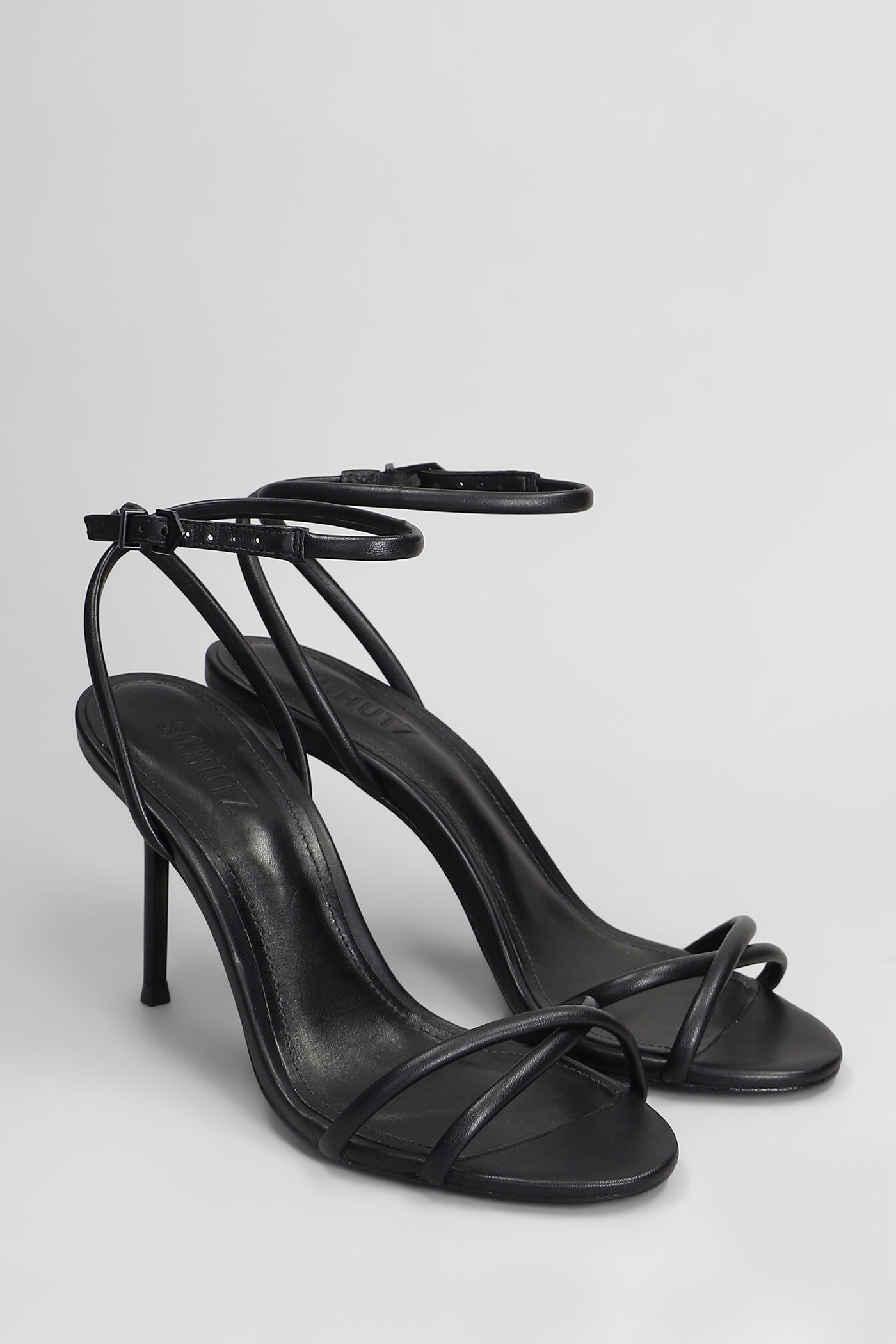 Shop Schutz Sandals In Black Leather