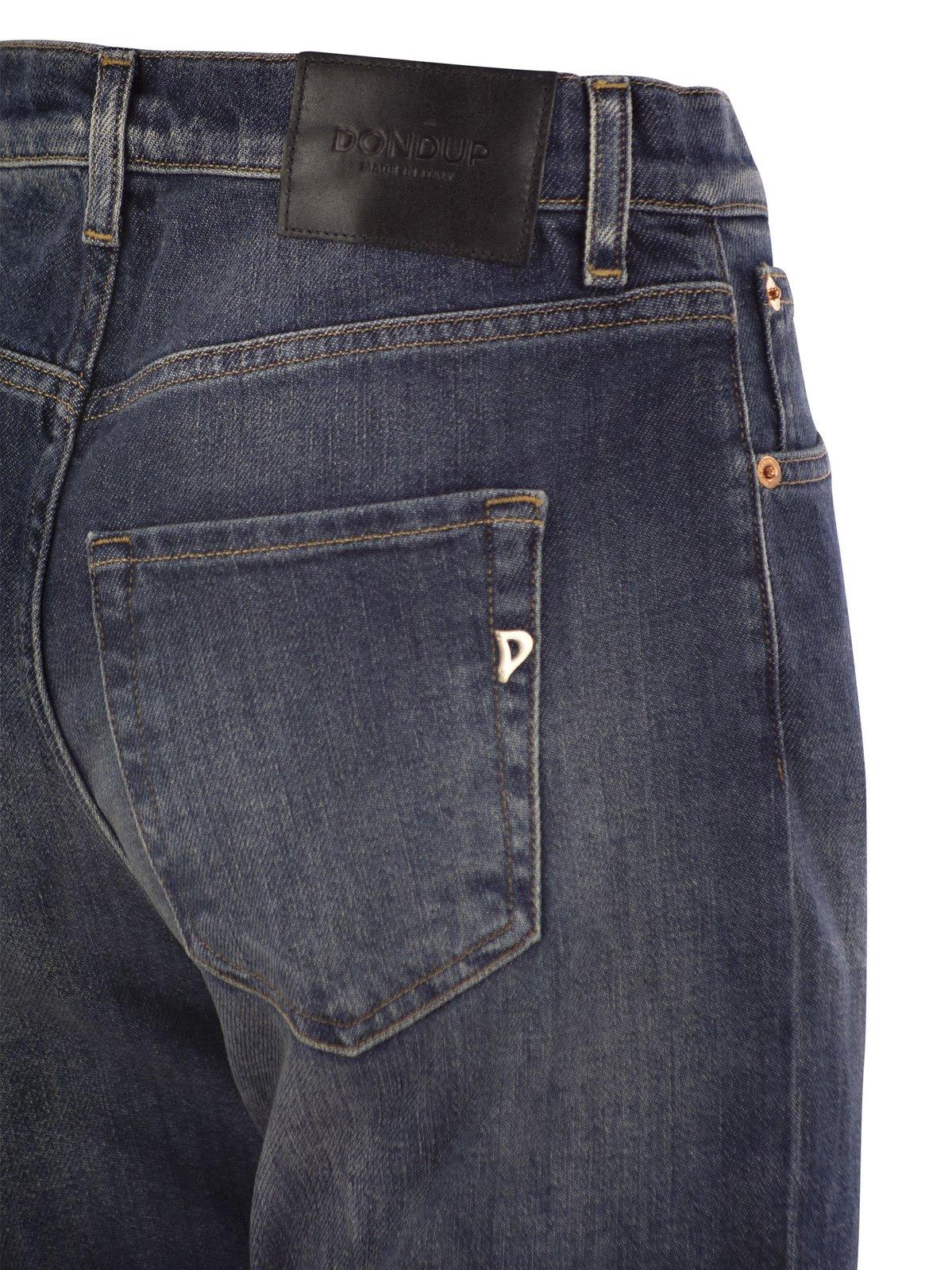 Shop Dondup Logo-plaque Denim Jeans