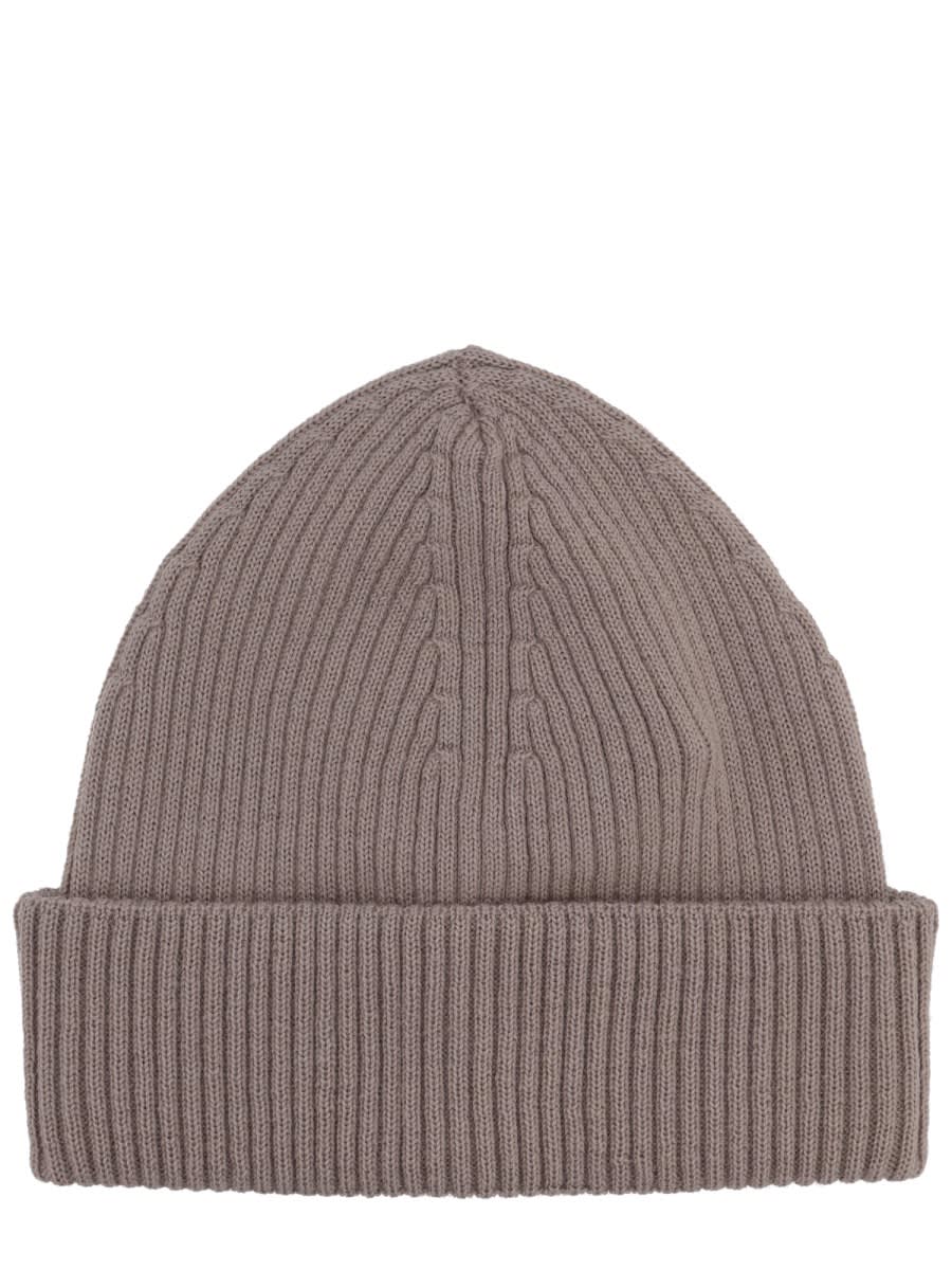 Our Legacy Ribbed Merino Wool Cap With Folded Cuff In Gray