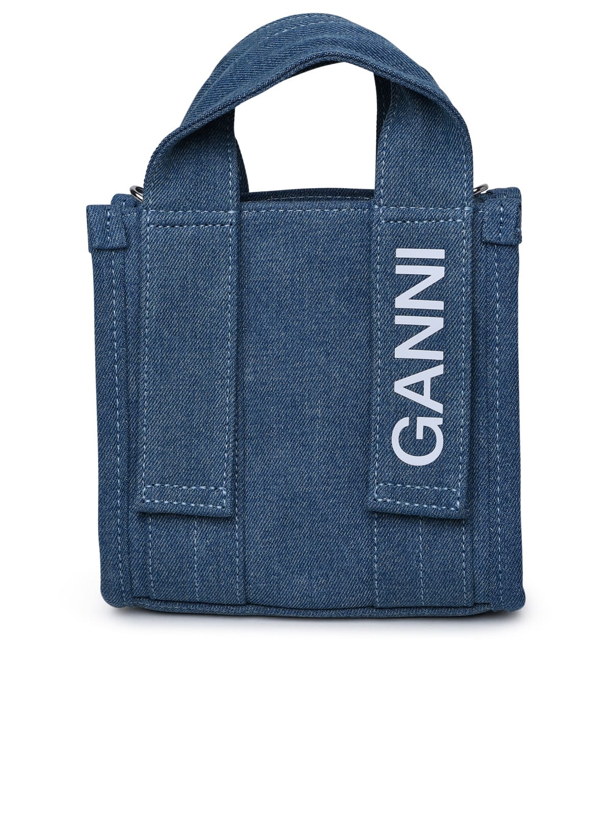 Ganni Light Blue Denim Bag In Clear Blue