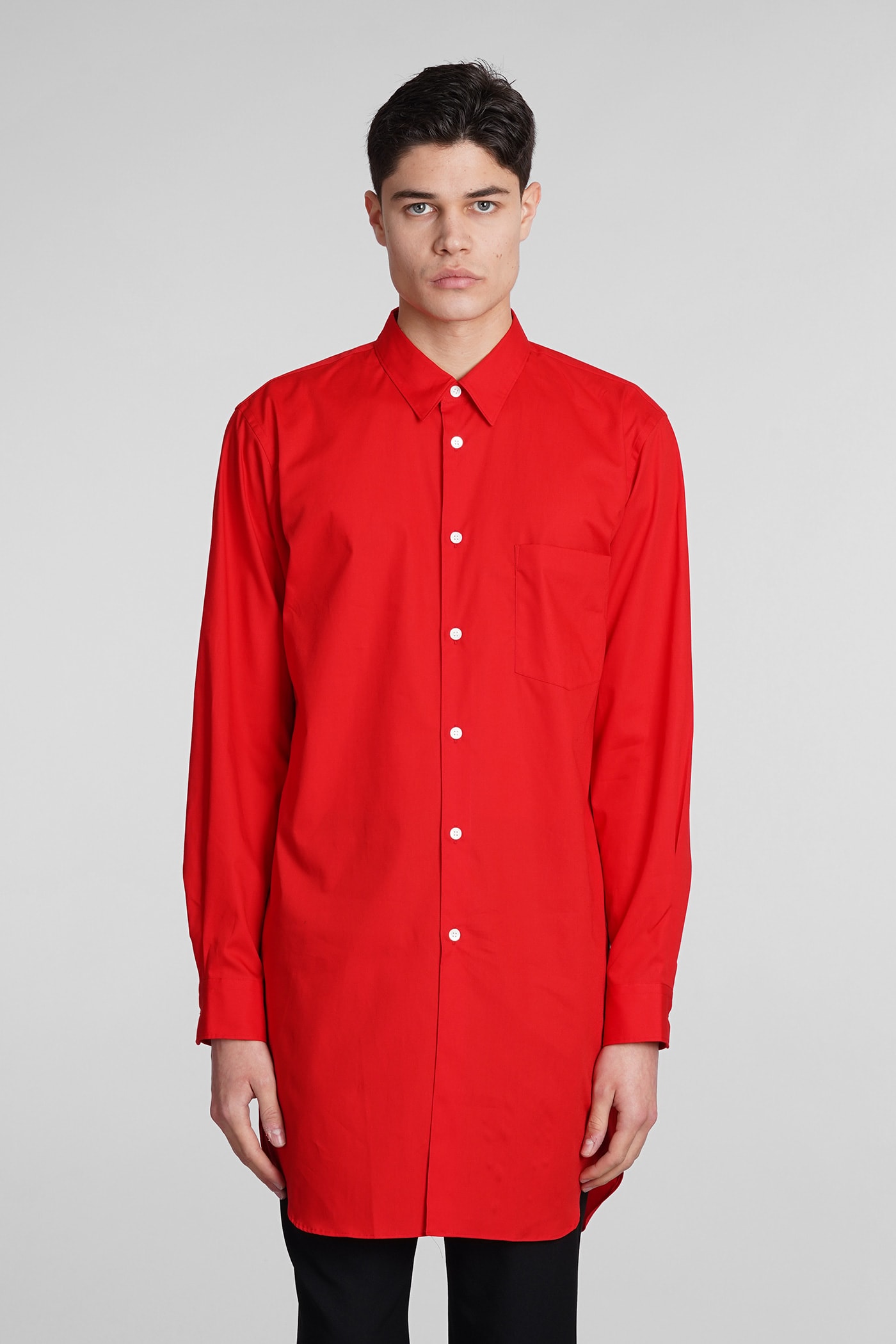 Shop Comme Des Garçons Homme Deux Shirt In Red Cotton