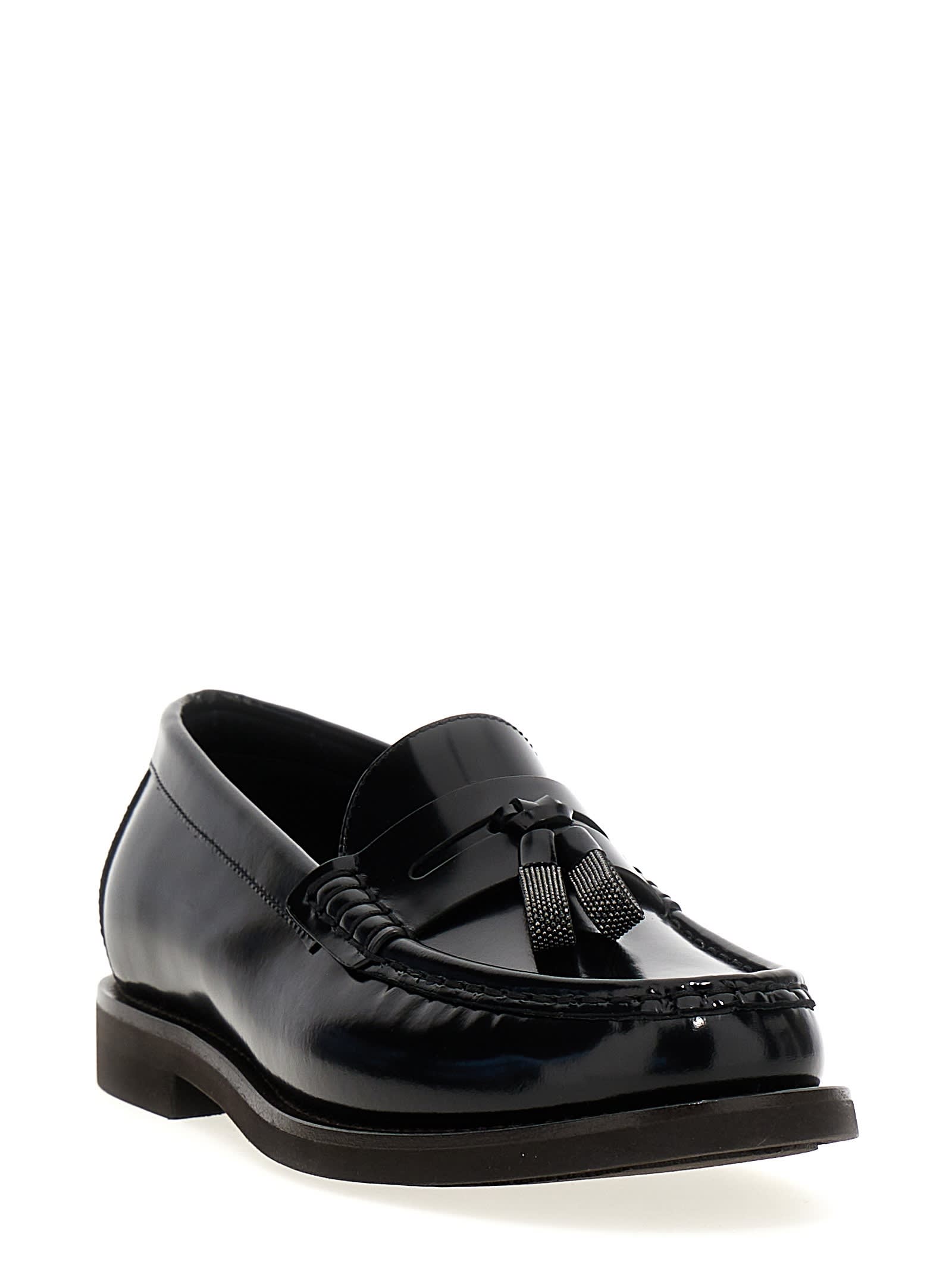 Shop Brunello Cucinelli Monile Loafers In Black