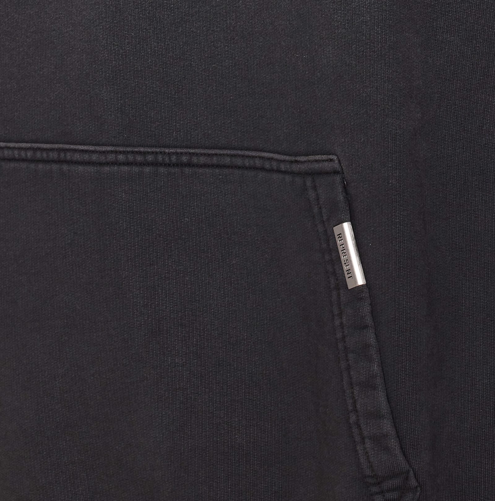 Represent Oversized Logo Hooded Sweatshirt In Black