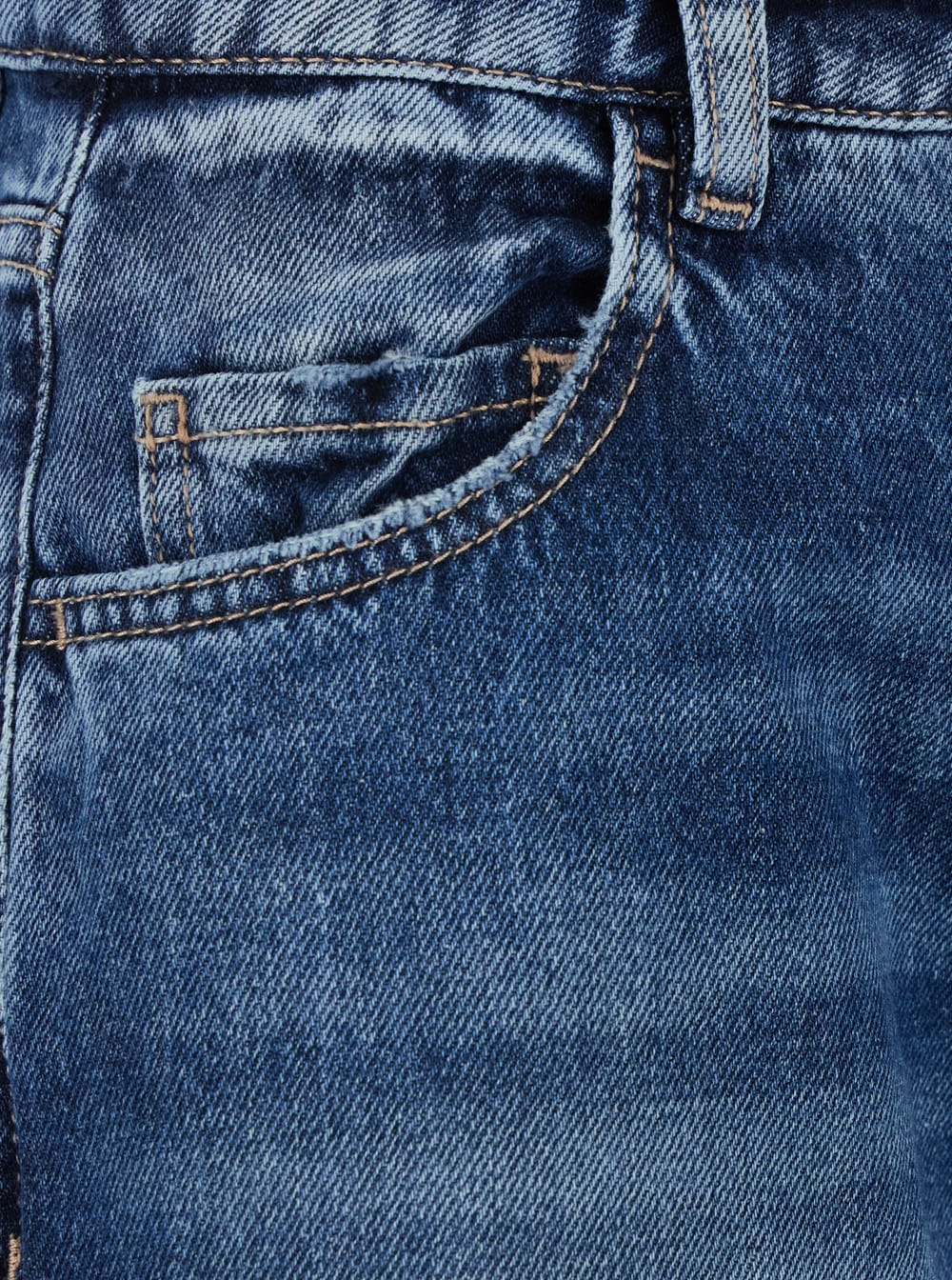 Shop Icon Denim Debby Blue Jeans With Wide Leg And Logo Patch On The Rear In Denim Woman