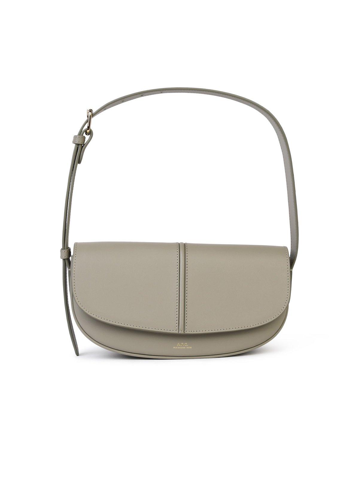 Shop Apc Half-moon Betty Shoulder Bag In Kaw Green Taupe