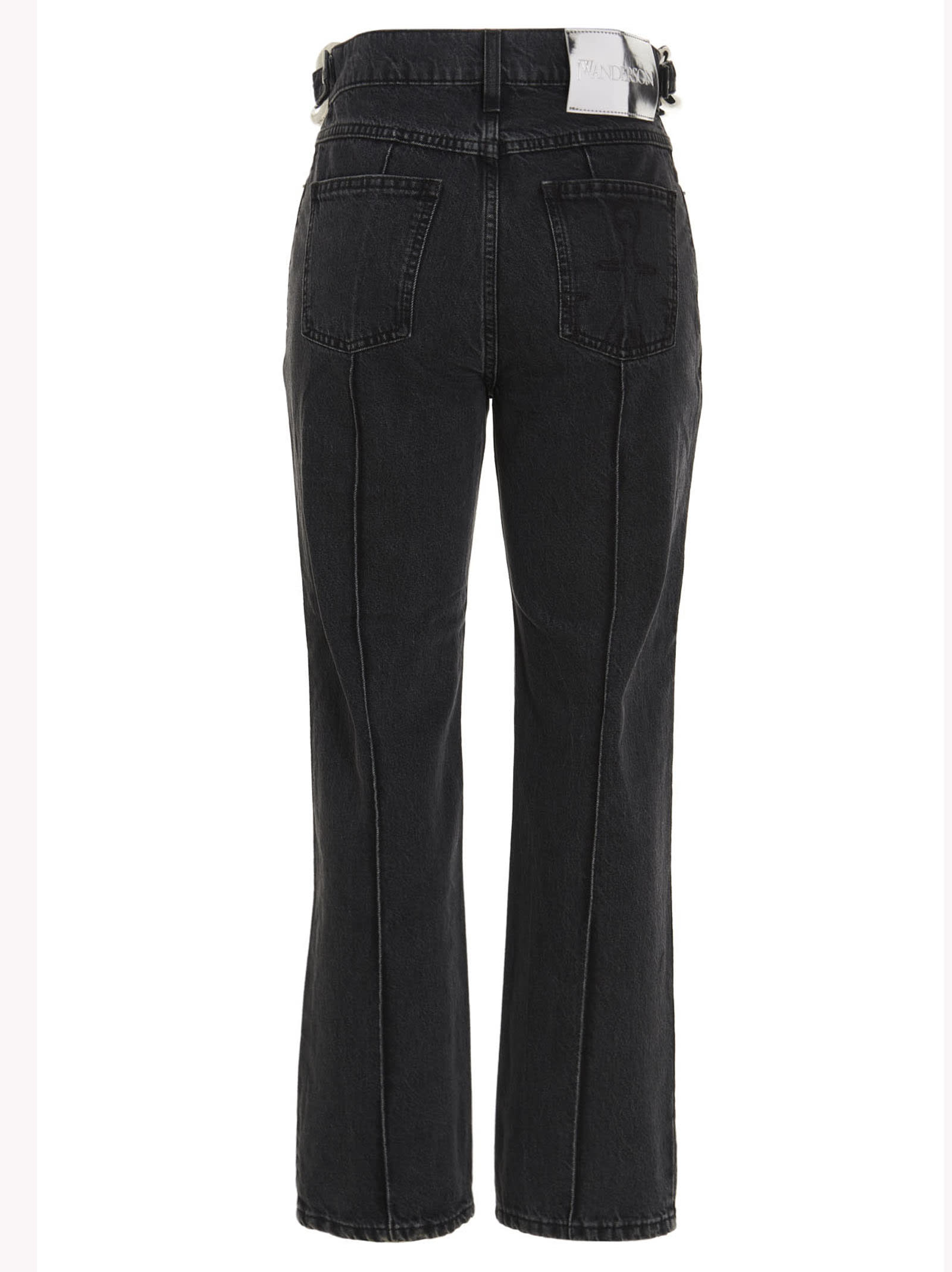 Shop Jw Anderson Chain Link Jeans In Black