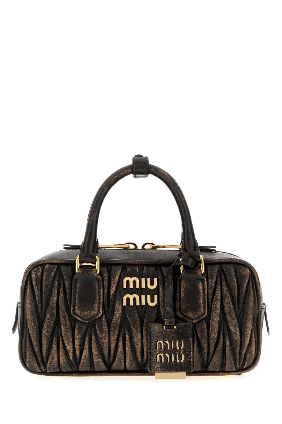 Miu Miu Dark Brown Leather Arcadie Handbag