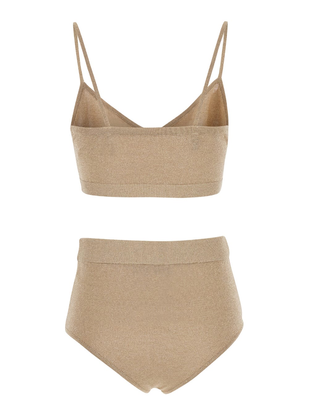 Shop Federica Tosi Lurex Set Bra + Botton In Metallic