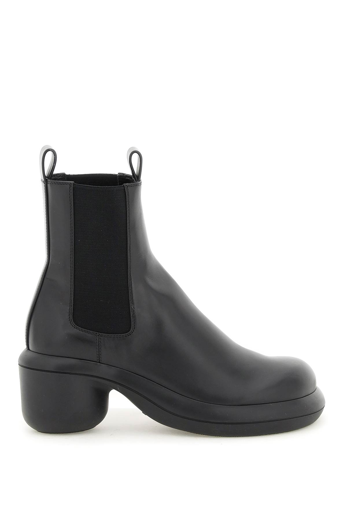 Jil Sander Leather Ankle Boots With Rounded Heel