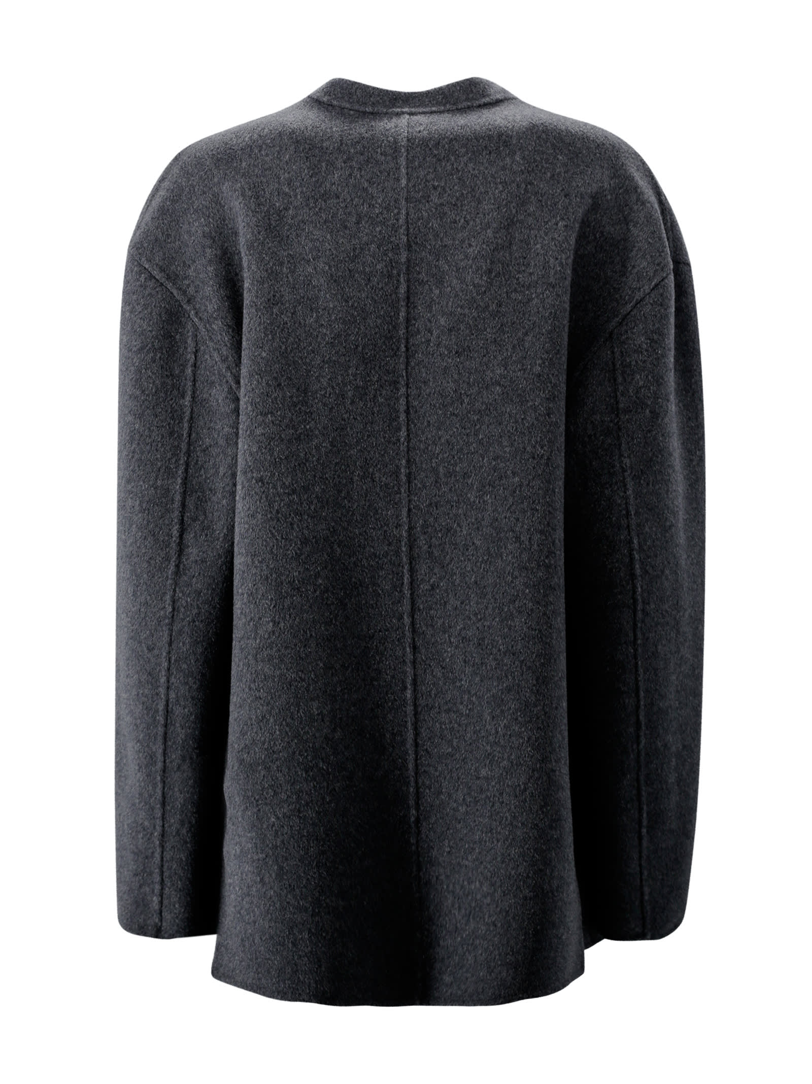 Shop Philosophy Di Lorenzo Serafini Single-breasted Wool Coat In Grey