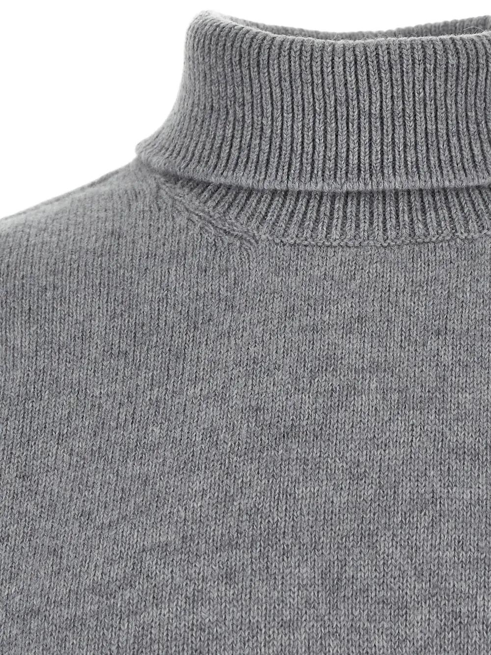 Laneus Turtleneck Knit In Grigio Melange/melange Gray