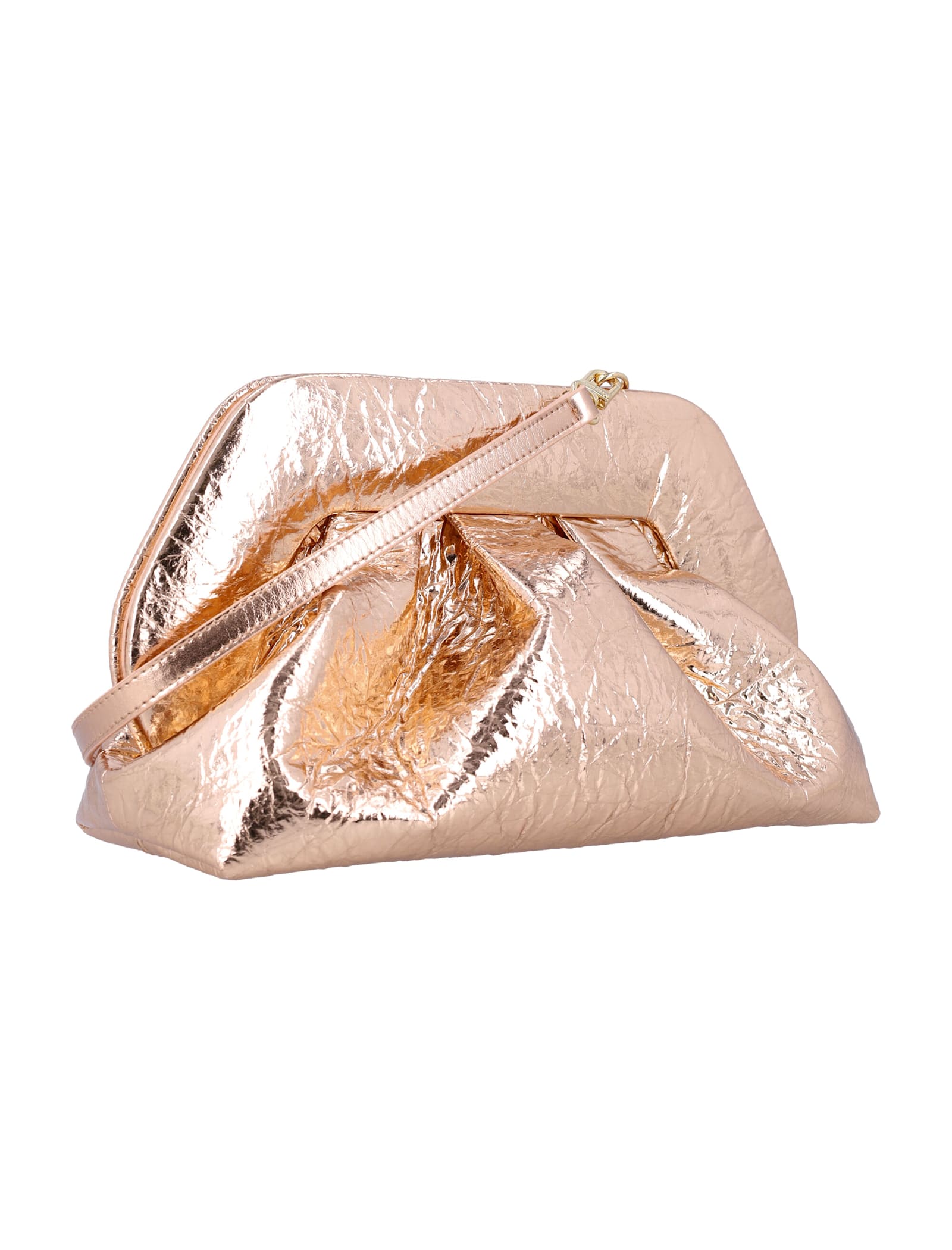 Themoirè Tia Clutch Metallic In Rose Gold