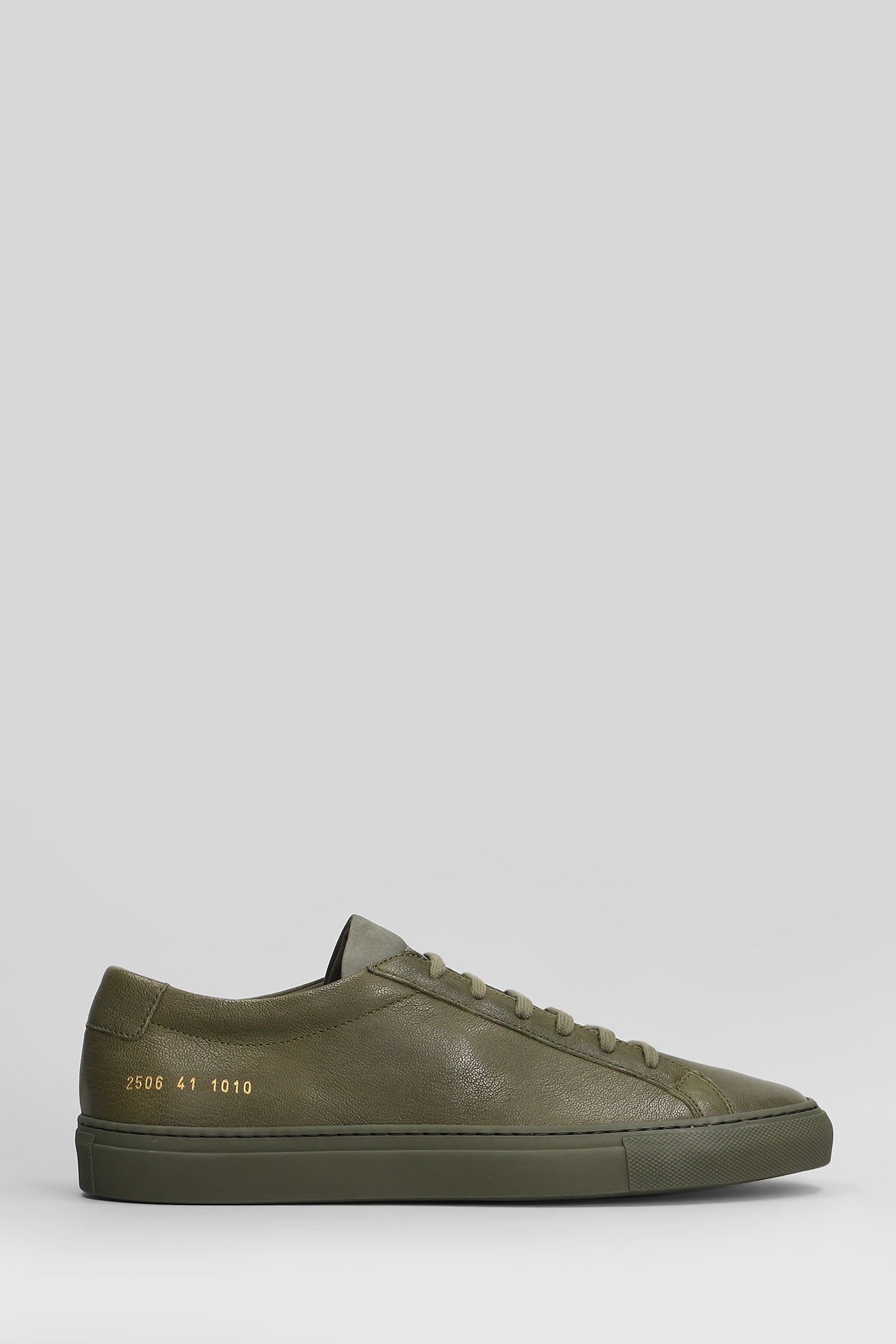 Common Projects Achilles Premium Sneakers In Green Leather In Green