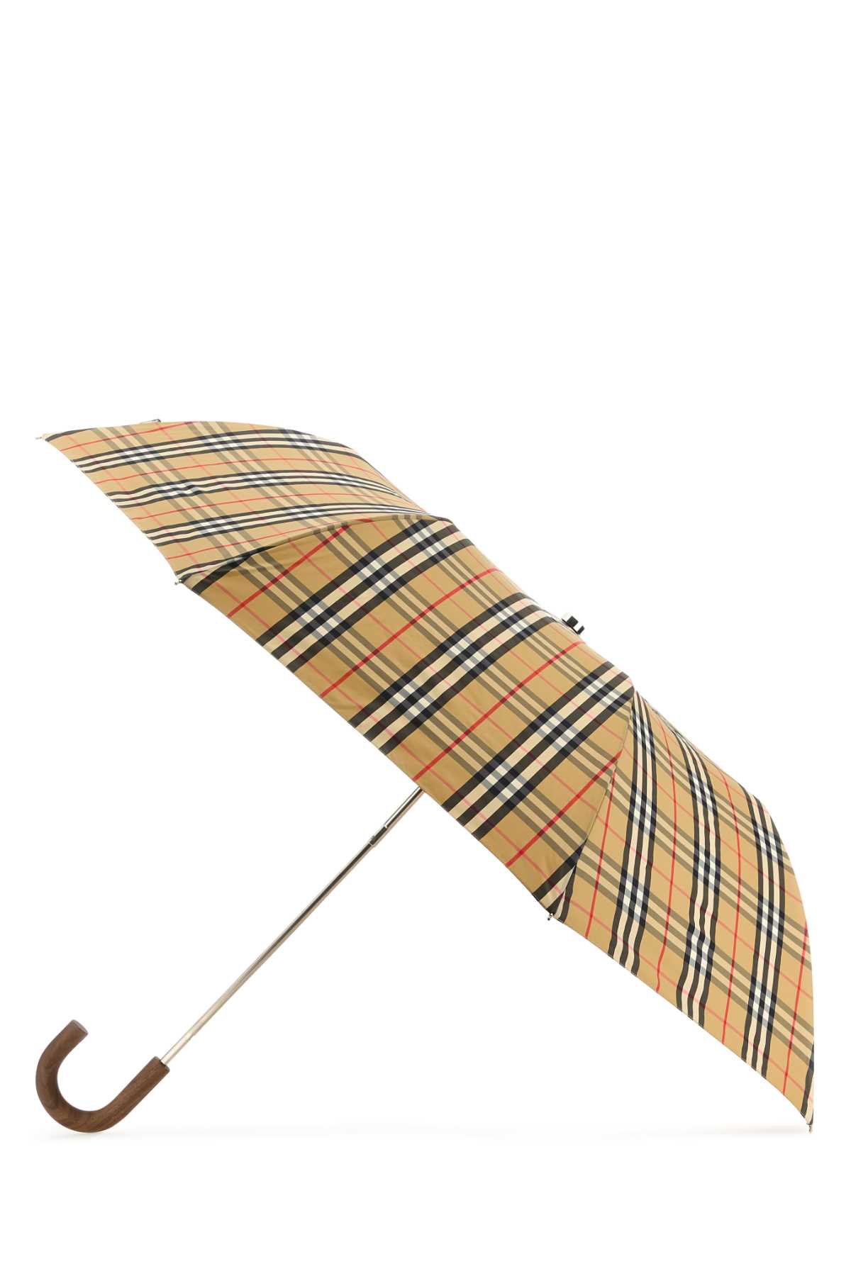 Burberry Printed Nylon Umbrella In Archivebeige