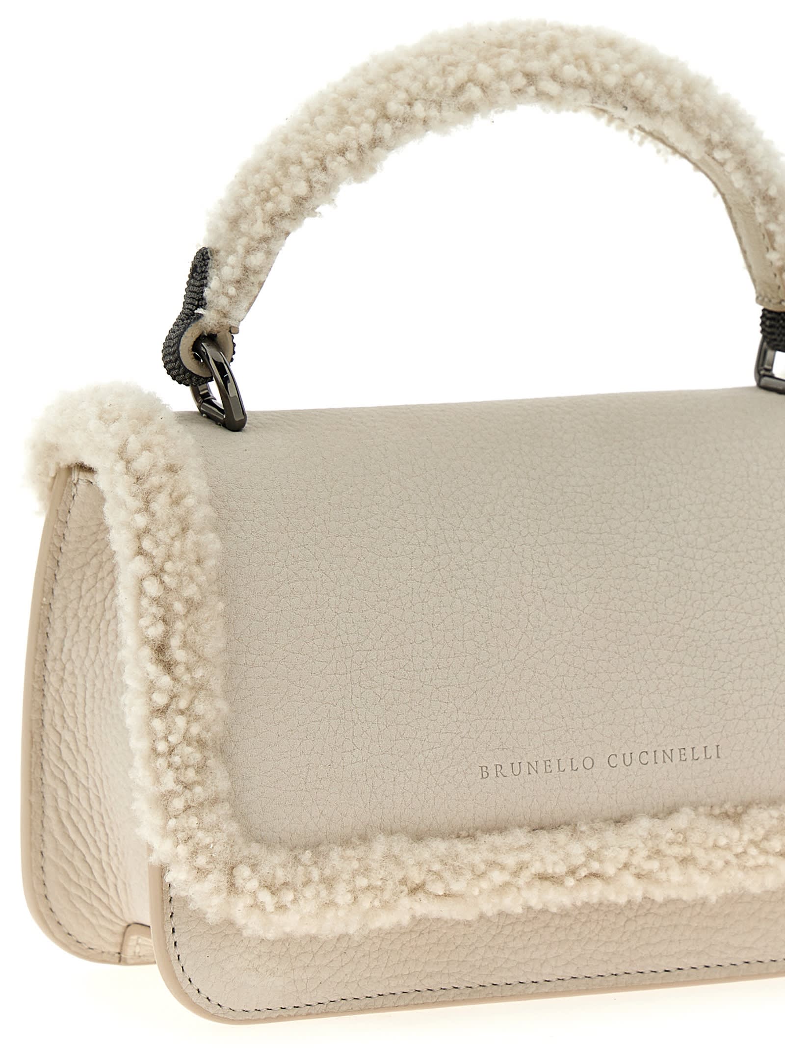 Shop Brunello Cucinelli City Handbag In White