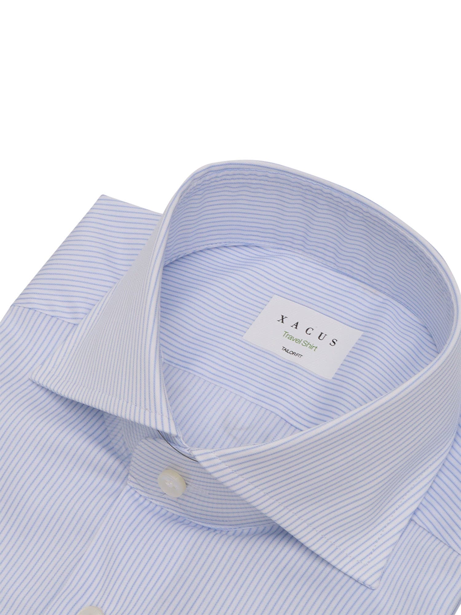 Xacus Light Blue Striped Shirt In Light Blue