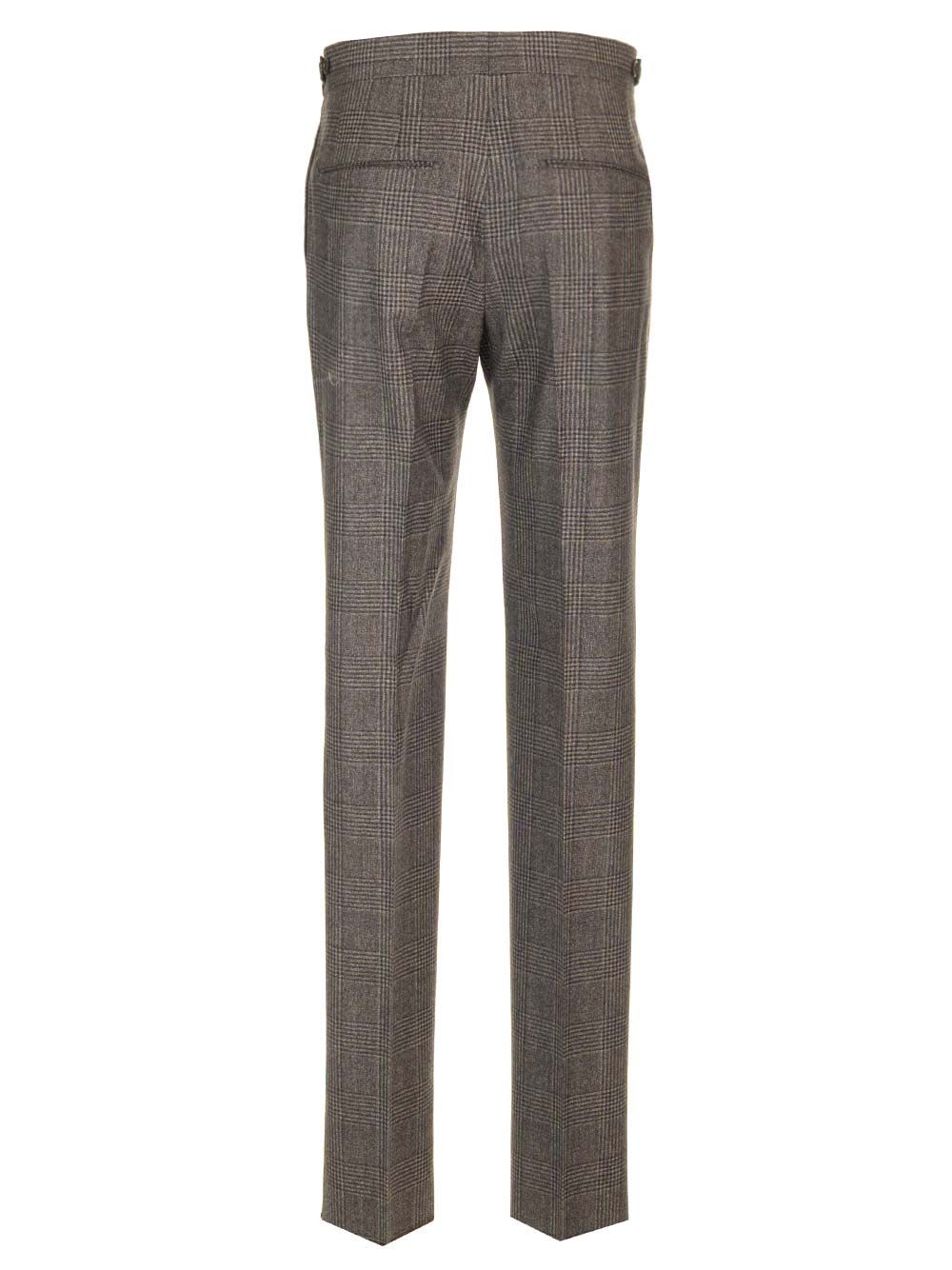 Shop Tagliatore Tweed Trousers In Brown