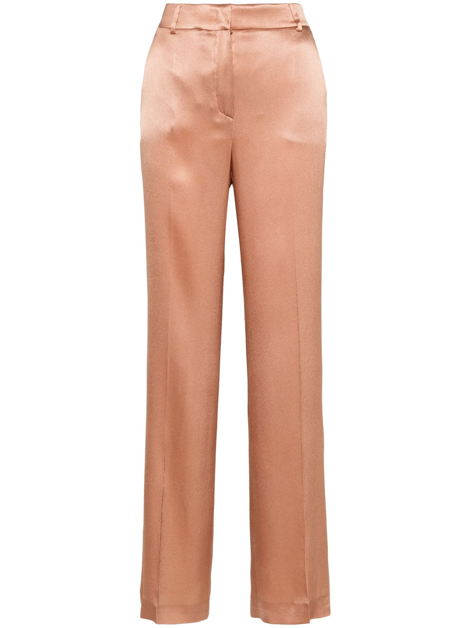 Shop Alberta Ferretti Pink Satin Weave Trousers In Rosa