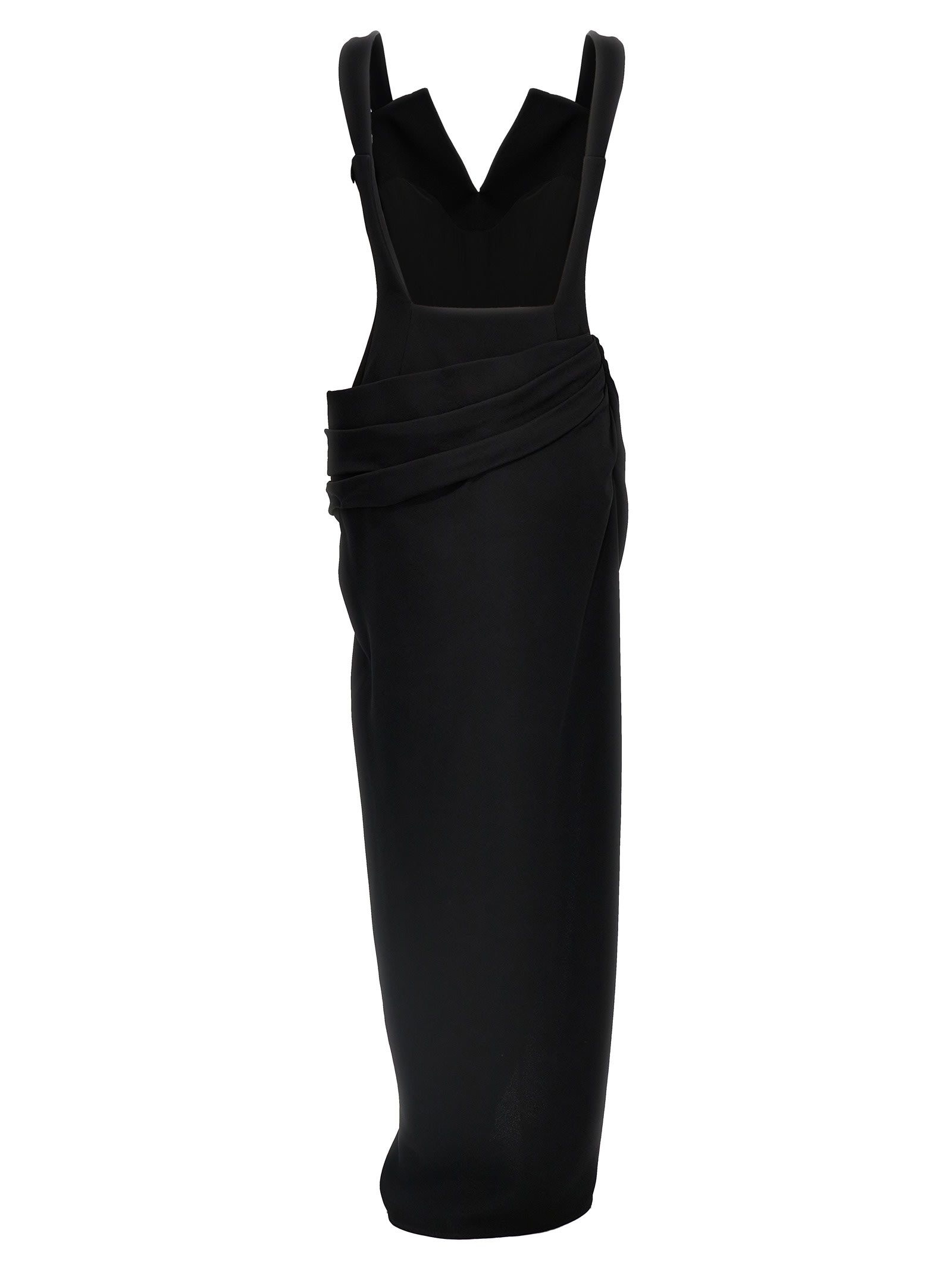 Shop Givenchy Draped Dress In Black