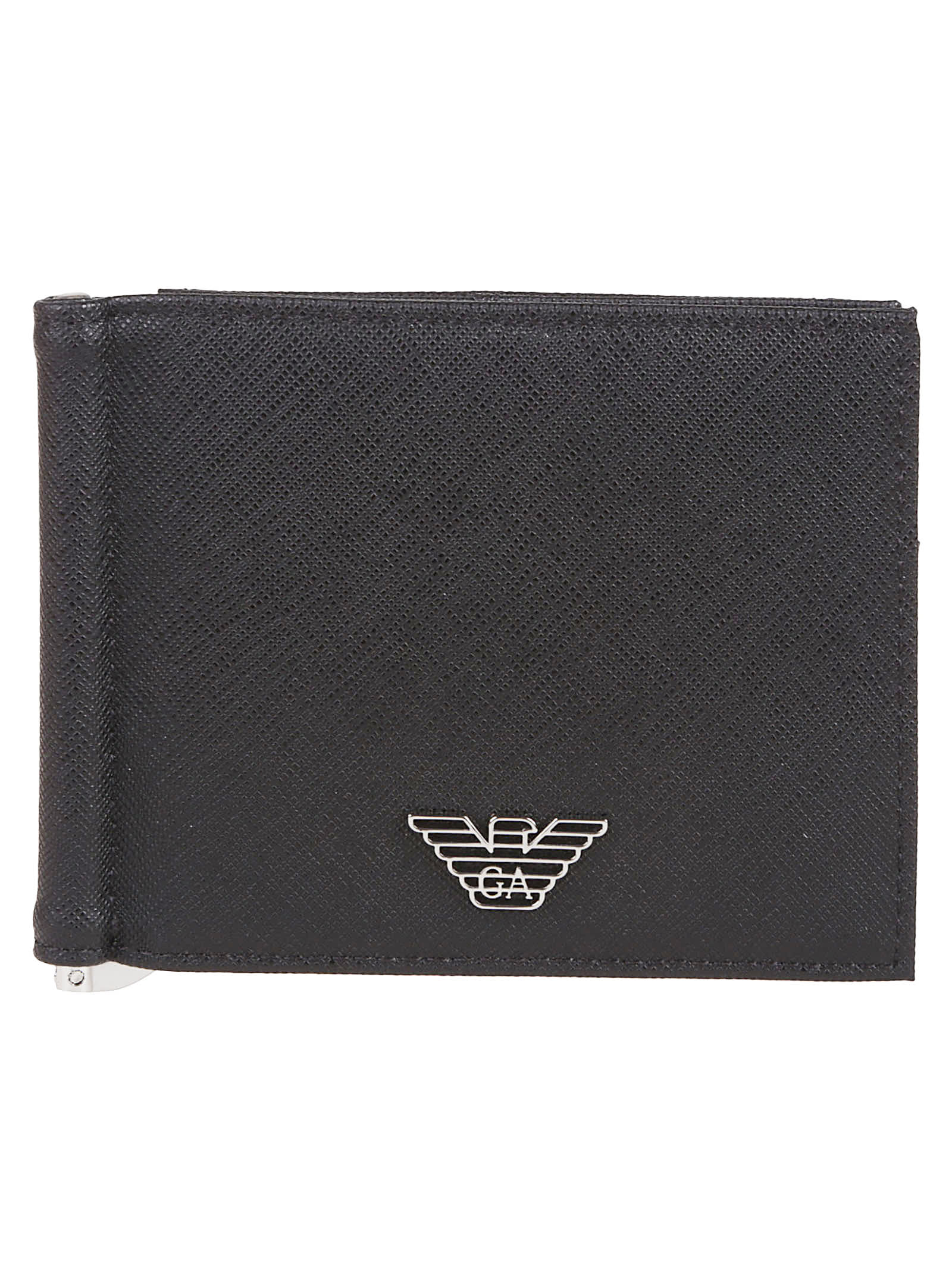 Emporio Armani Logo Plaque Wallet In Black