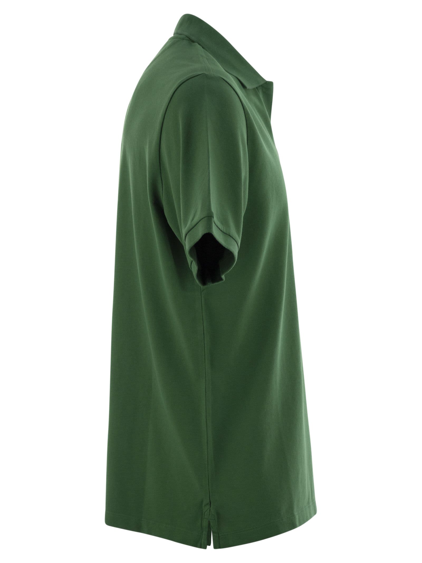 Mc2 Saint Barth Charles - Piqué Polo Shirt In Green