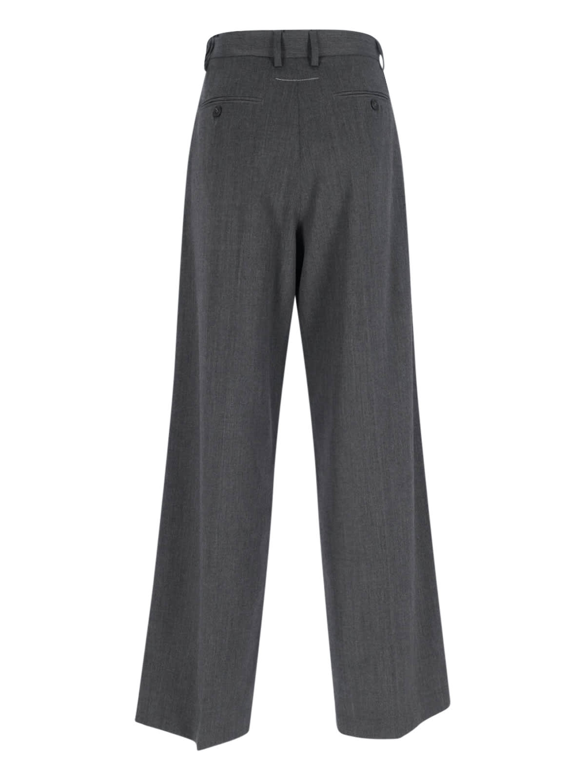 Mm6 Maison Margiela Mm6 By Maison Margiela High-waisted Tailored Pants With Wide Leg In Gray