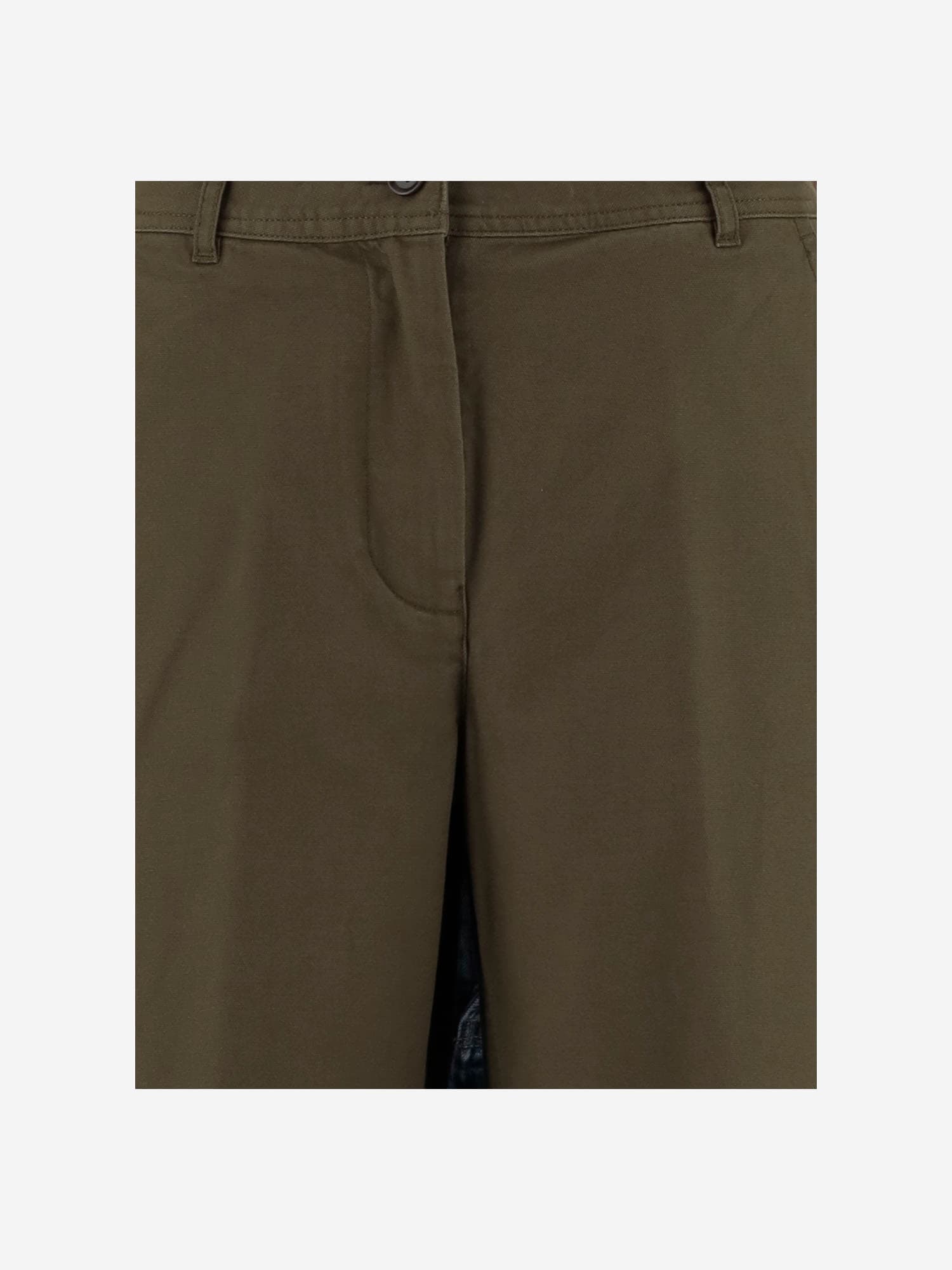 Aspesi Stretch Cotton Pants In Green