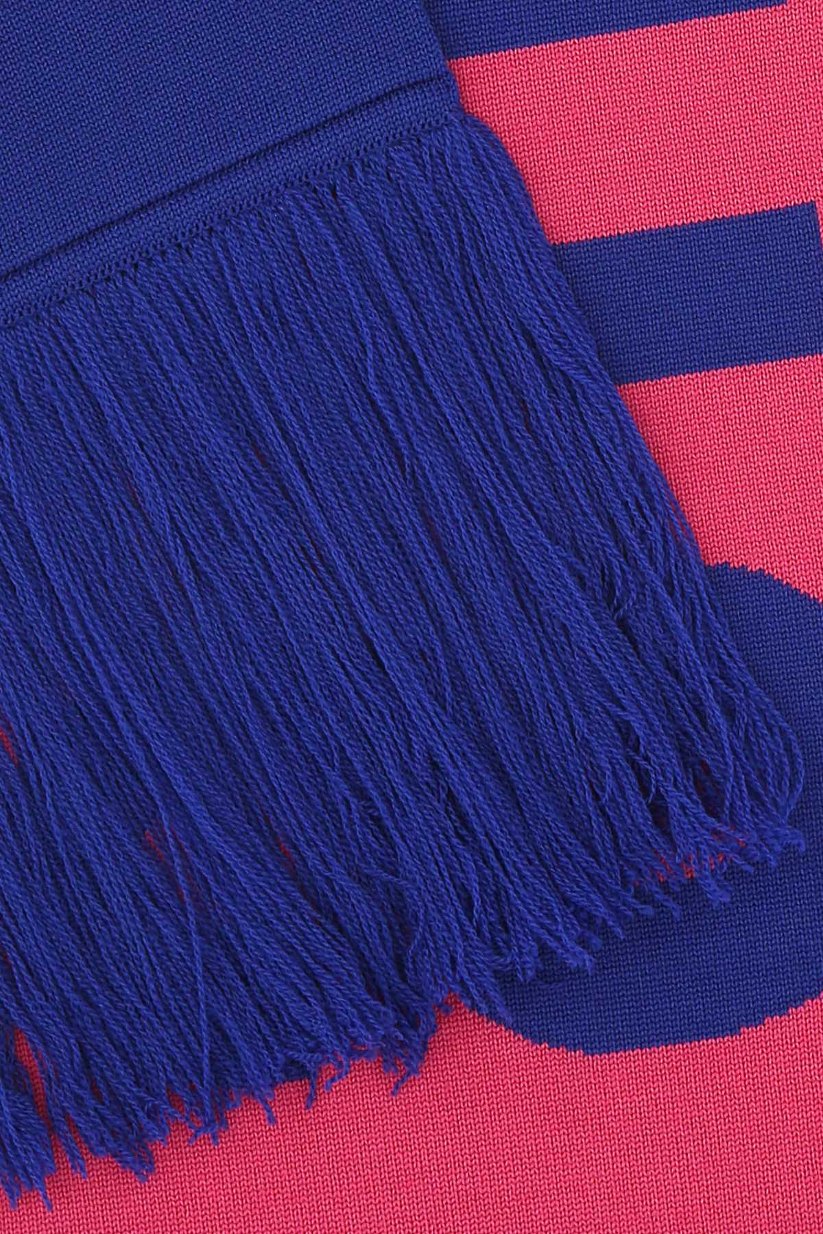 Shop Vetements Embroidered Wool Scarf In Royalblue