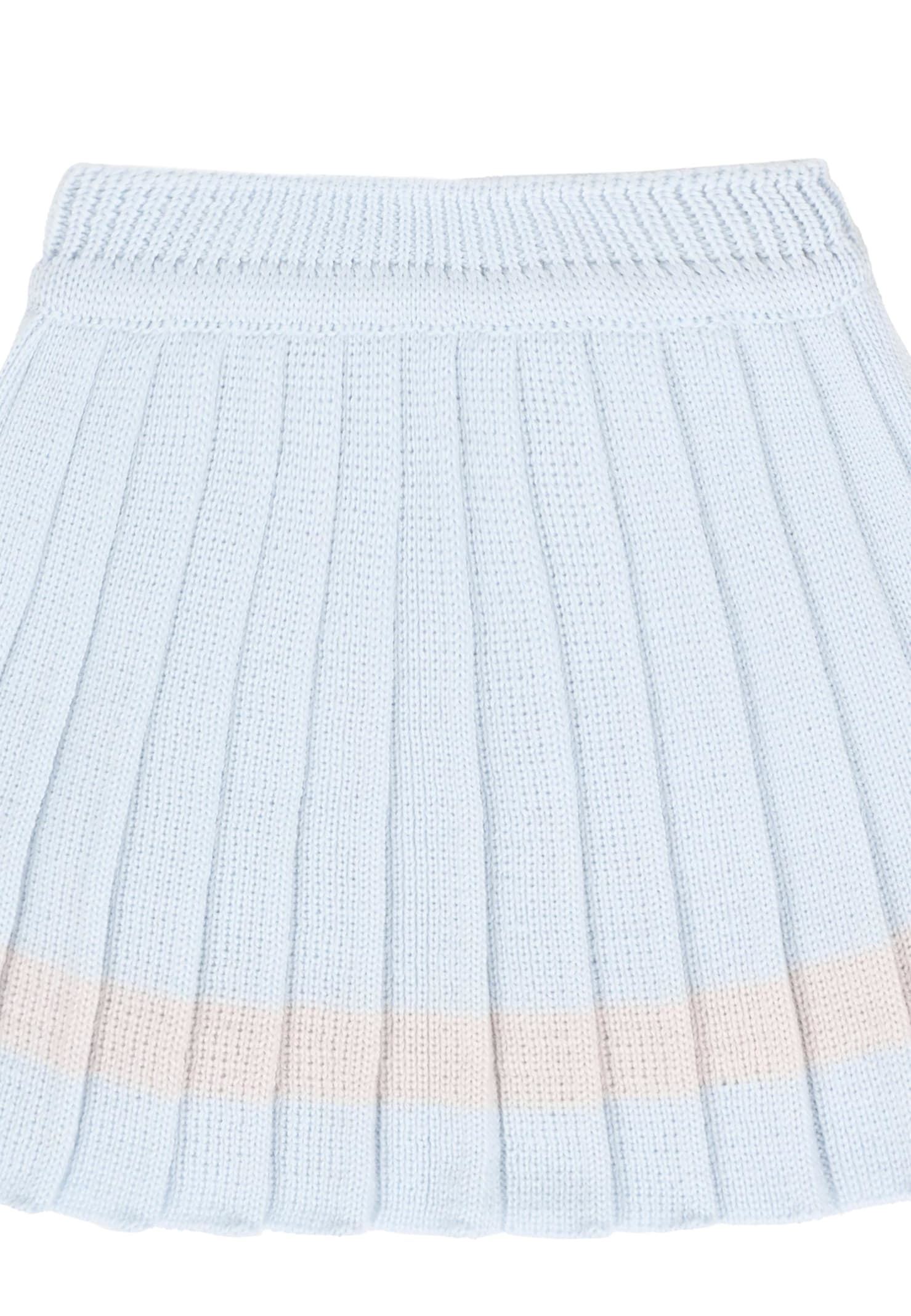 Little Bear Light Blue Skirt For Baby Girl In Blue