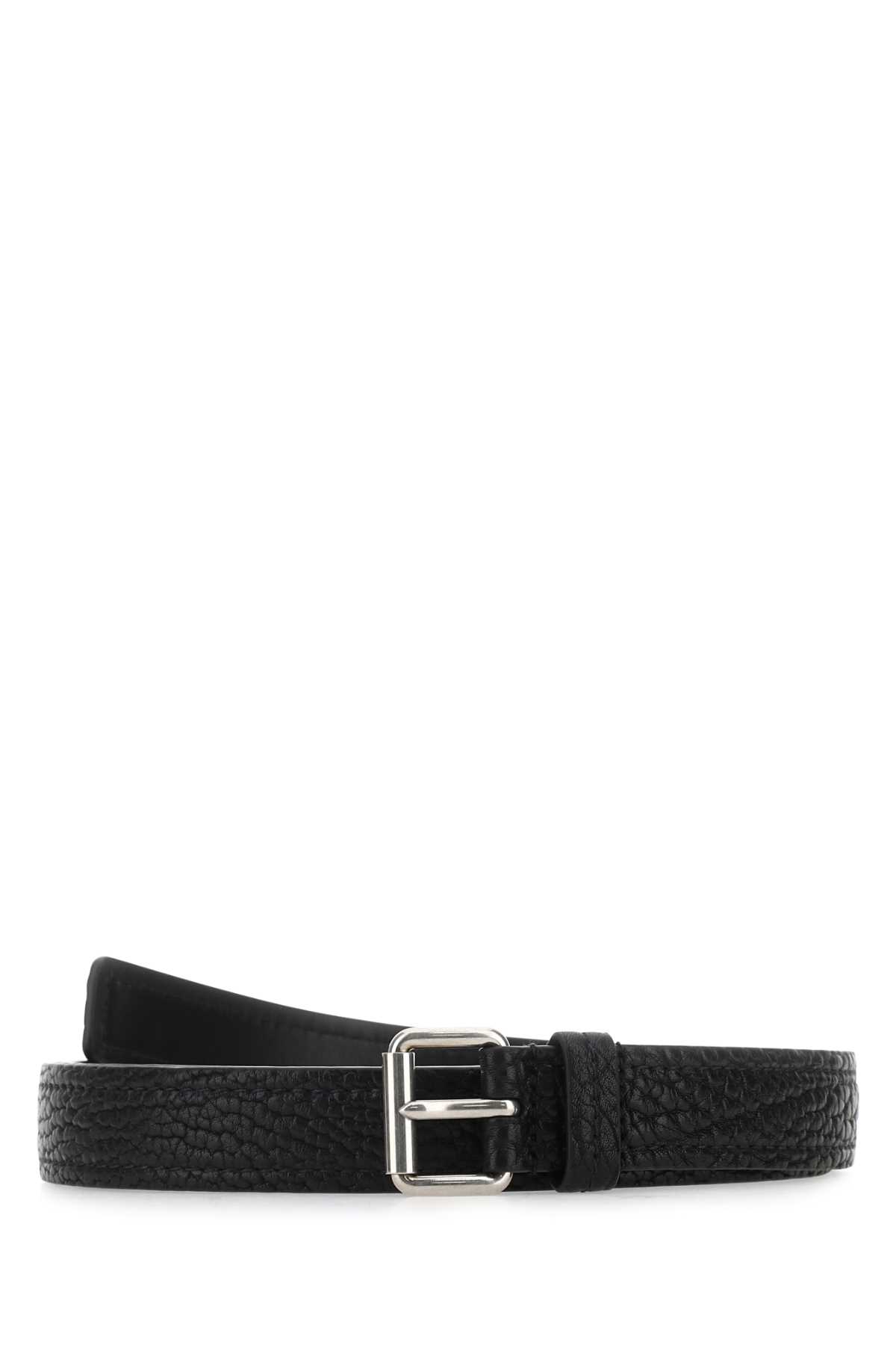 Shop Prada Black Leather Belt In F0002