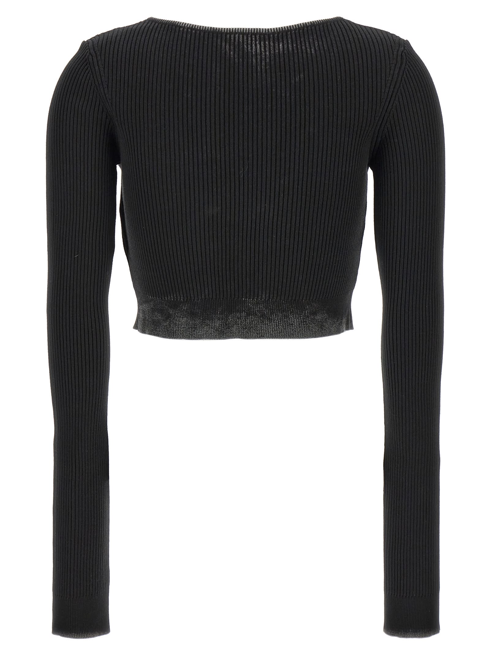 Shop Diesel M-latina Cropped Cardigan In Black