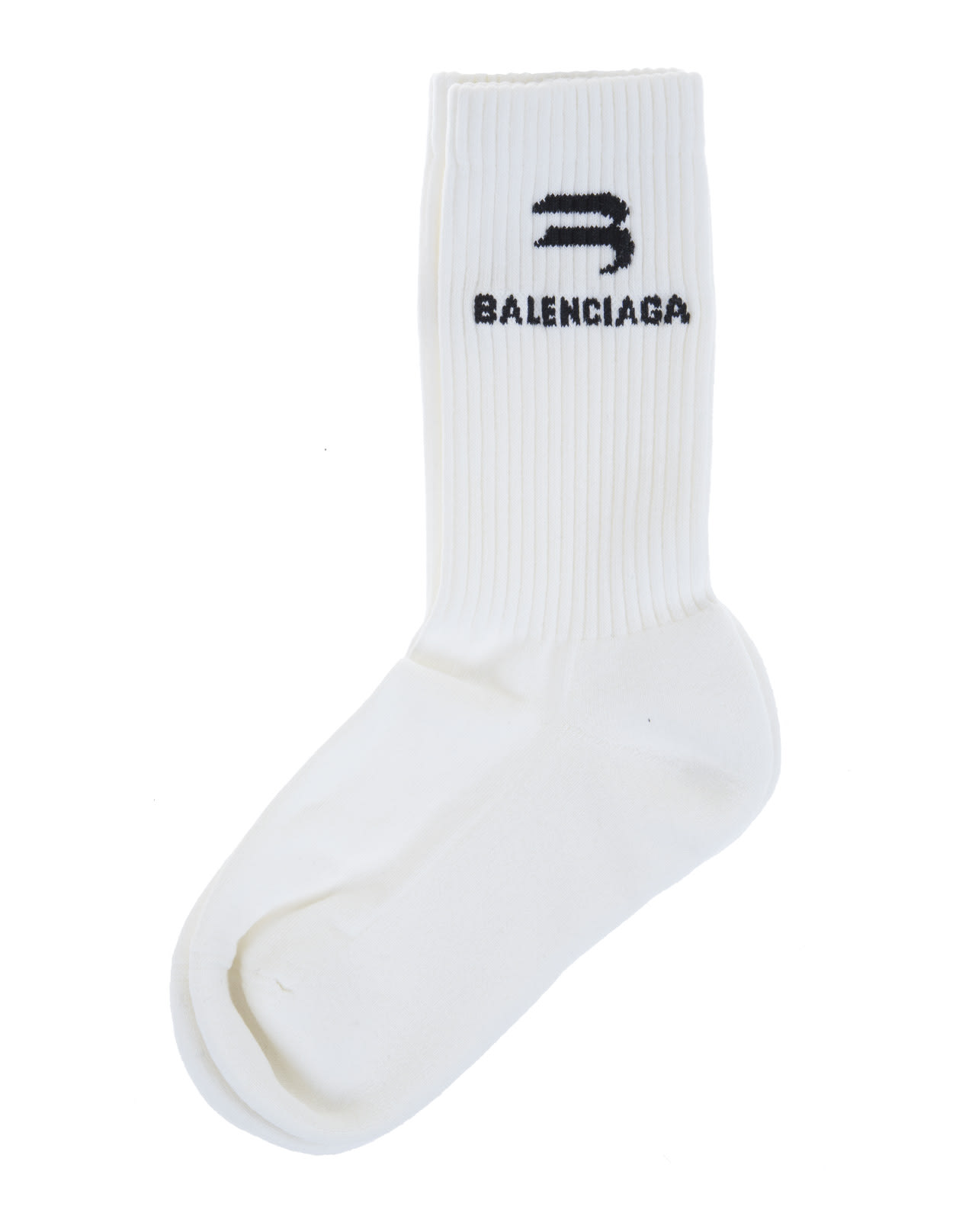 Balenciaga Woman White Sporty B Socks