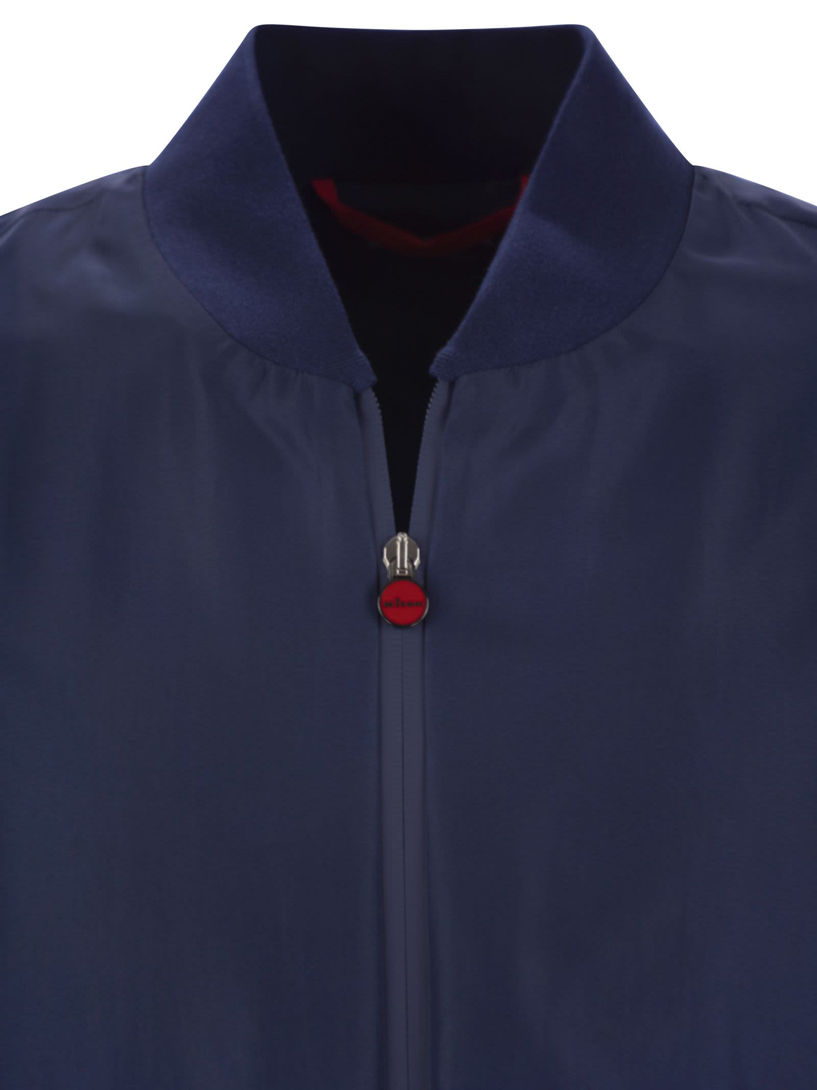 Kiton Polyester Jacket In Night Blue