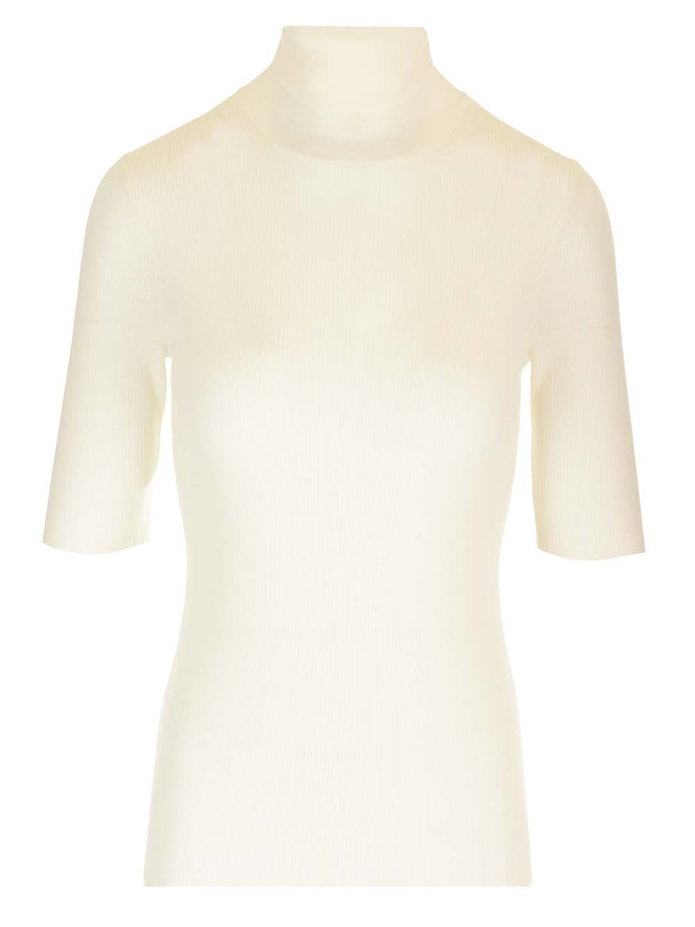 Shop Theory Short Sleeve Sweater In White