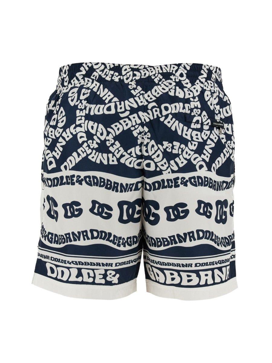 Shop Dolce & Gabbana Marina Printed Swim Shorts In Multicolour