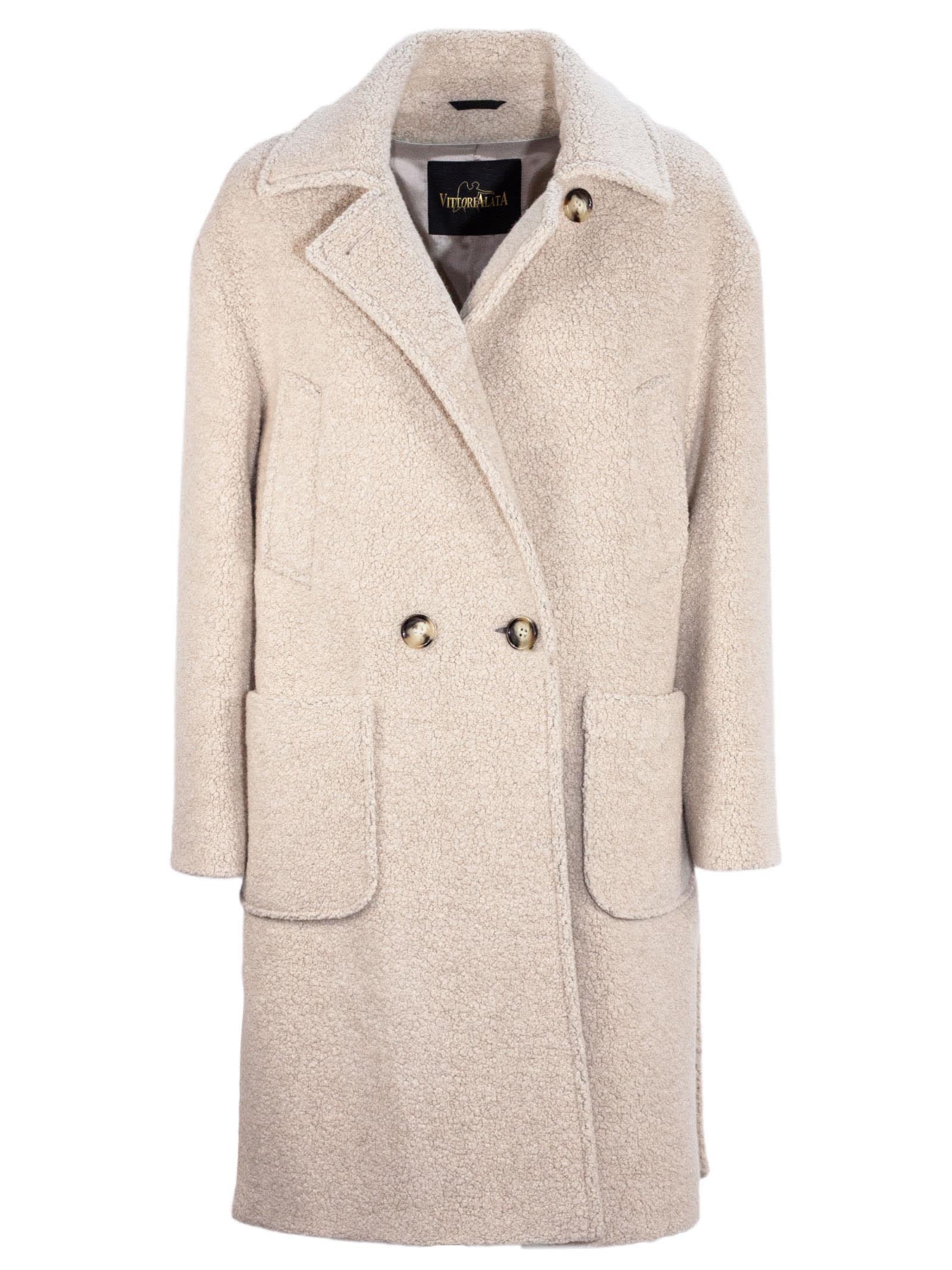 Beige Wool Blend Coat