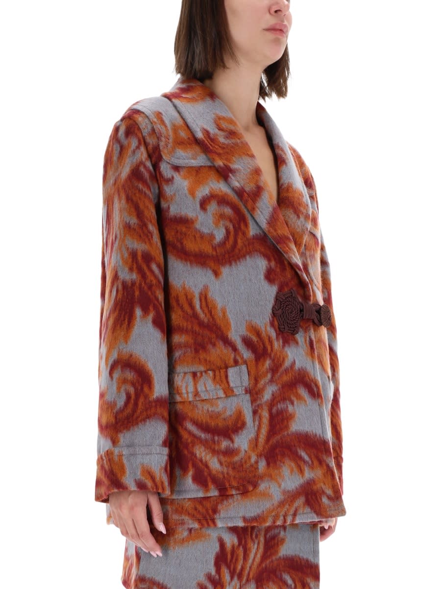 Etro Wool Blend Coat In Multi