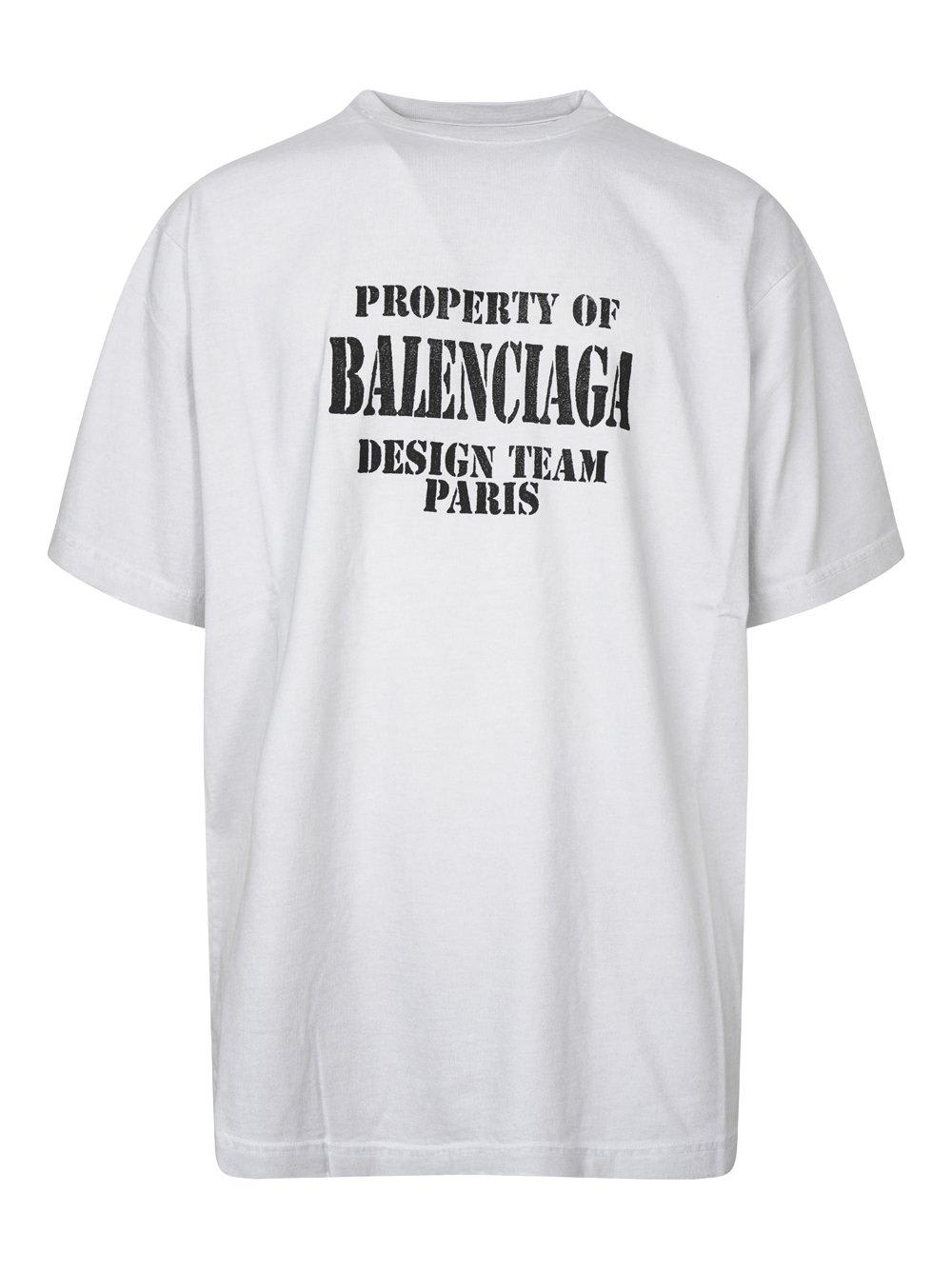 Balenciaga Logo Printed Crewneck T-shirt