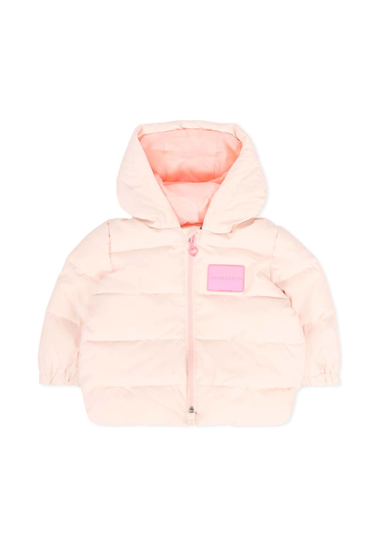Billieblush Pink Down Jacket For Baby Girl With Bow In Pink