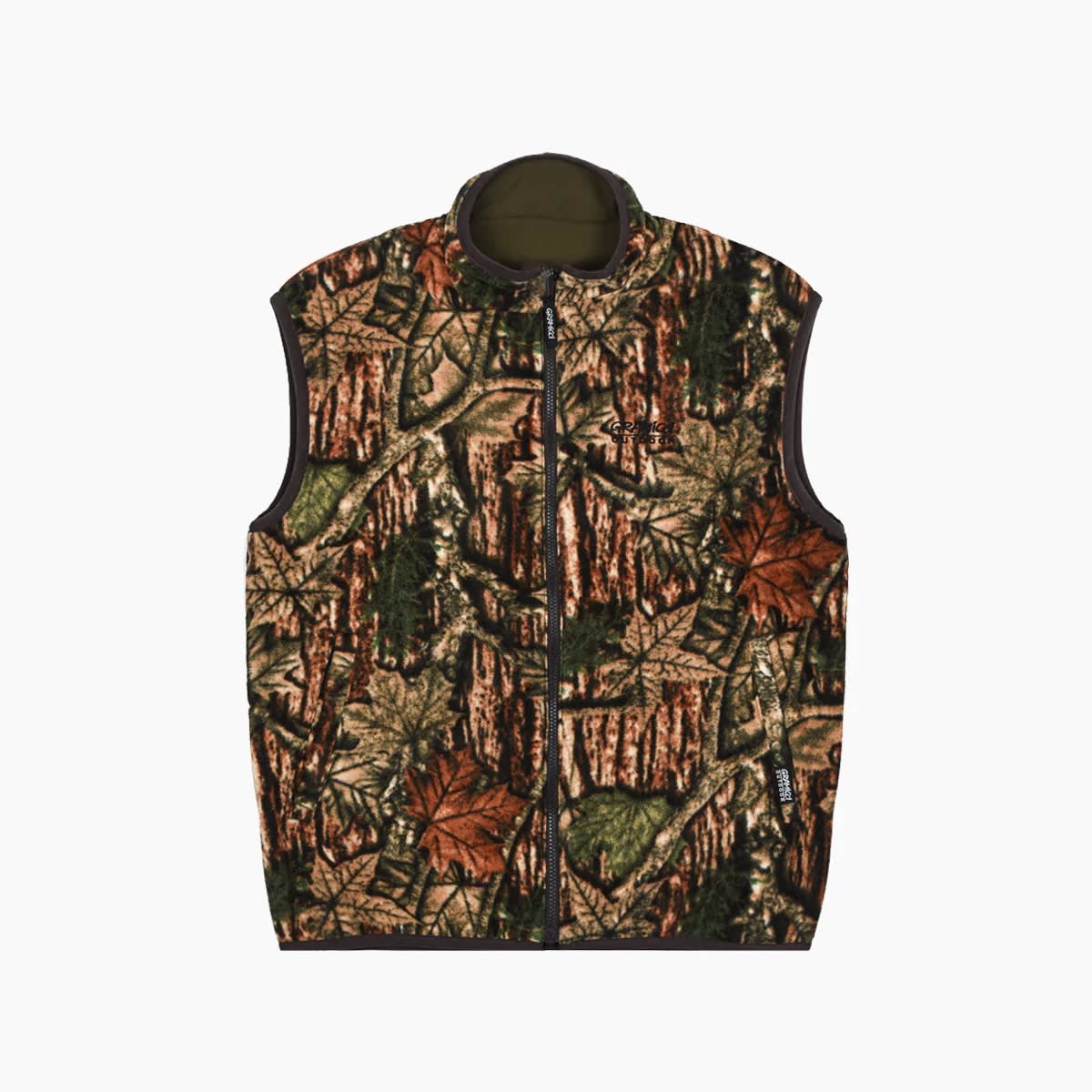 Shop Gramicci Reversible Fleece Vest In Brown