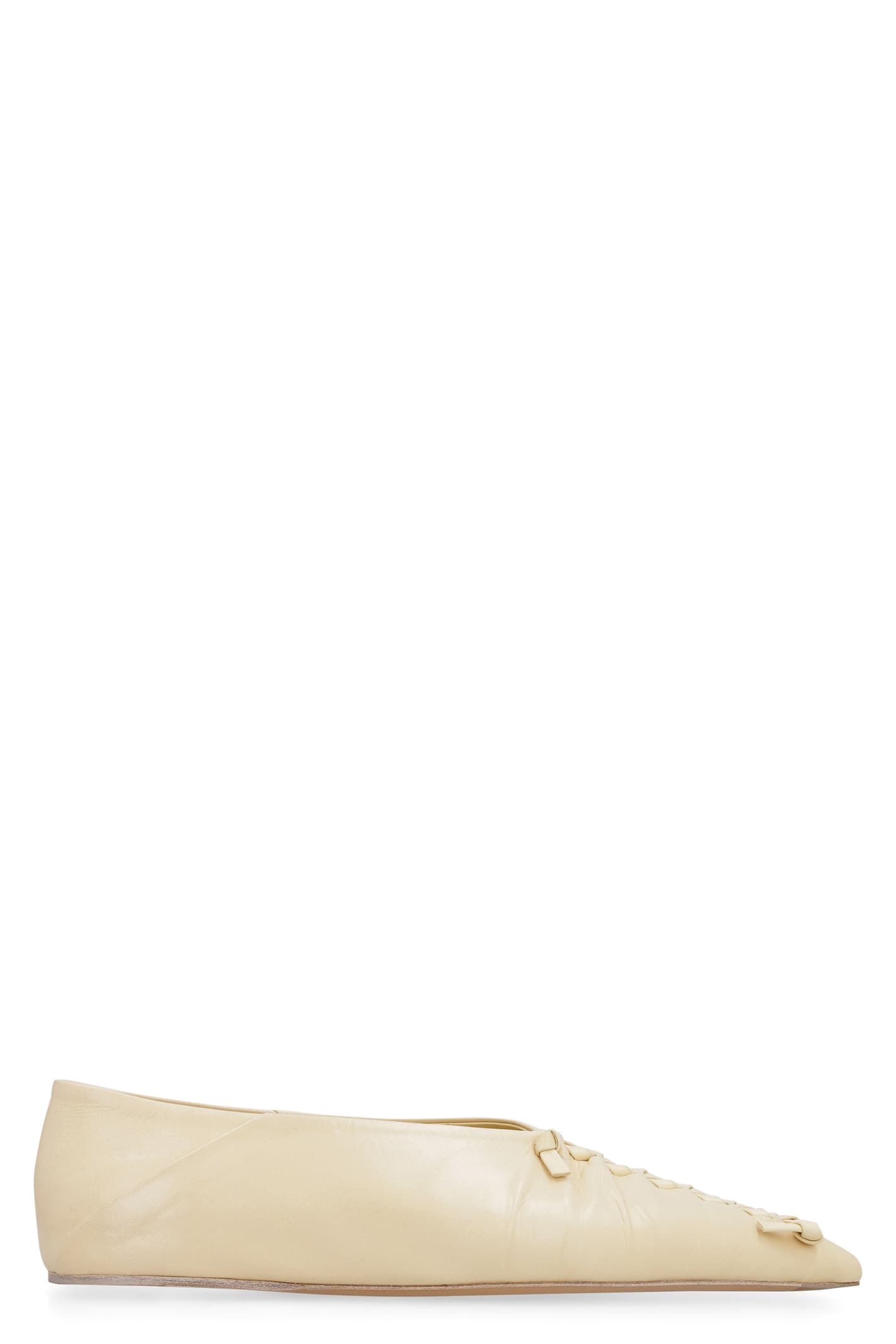 Jil Sander Leather Pointy-toe Ballet Flats