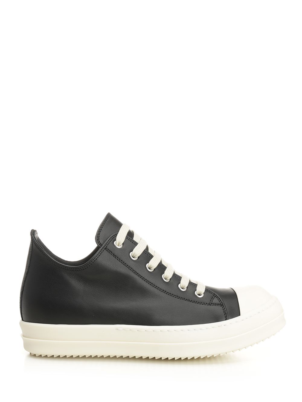 Rick Owens Black Porterville Low Sneaks Sneakers In Black