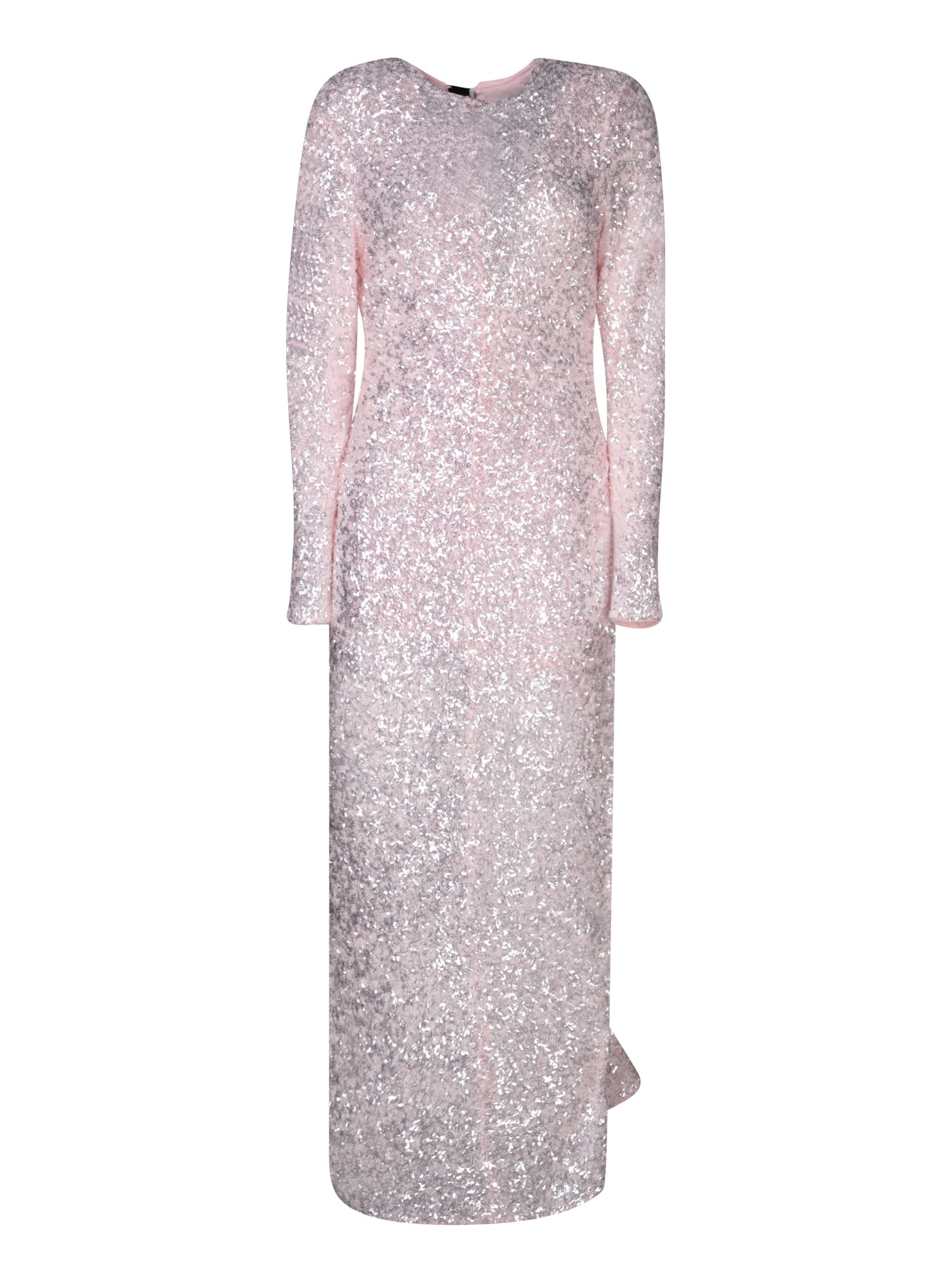 Shop Ganni Powder Pink Sequin Maxi Dress